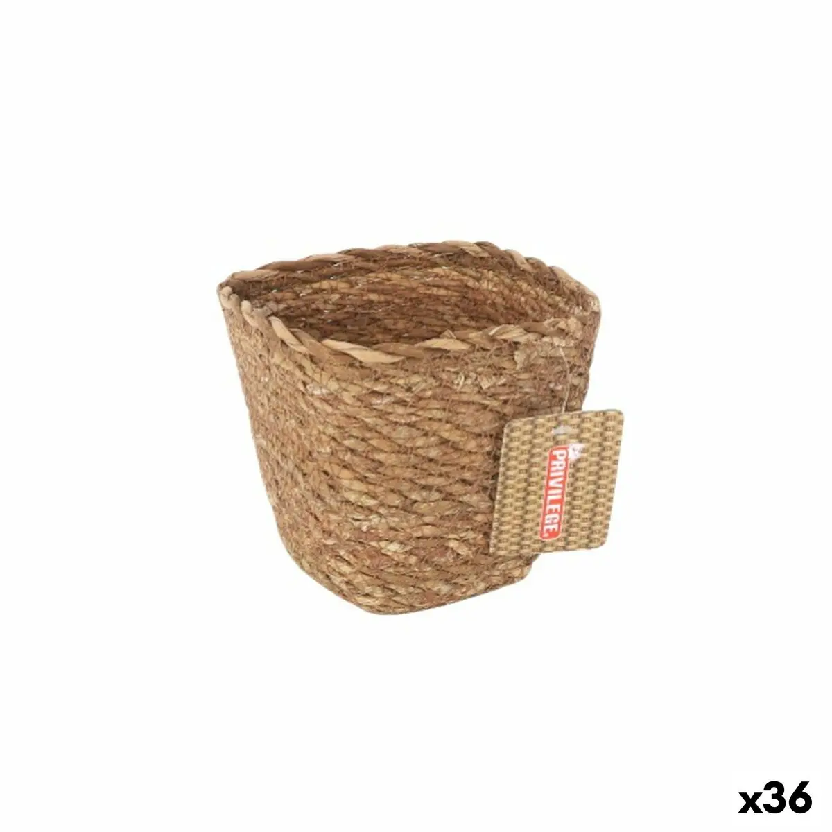 Multi-Purpose Basket Privilege   Brown Wicker Squared 12 X 12 X 11 Cm (36 Units) 1