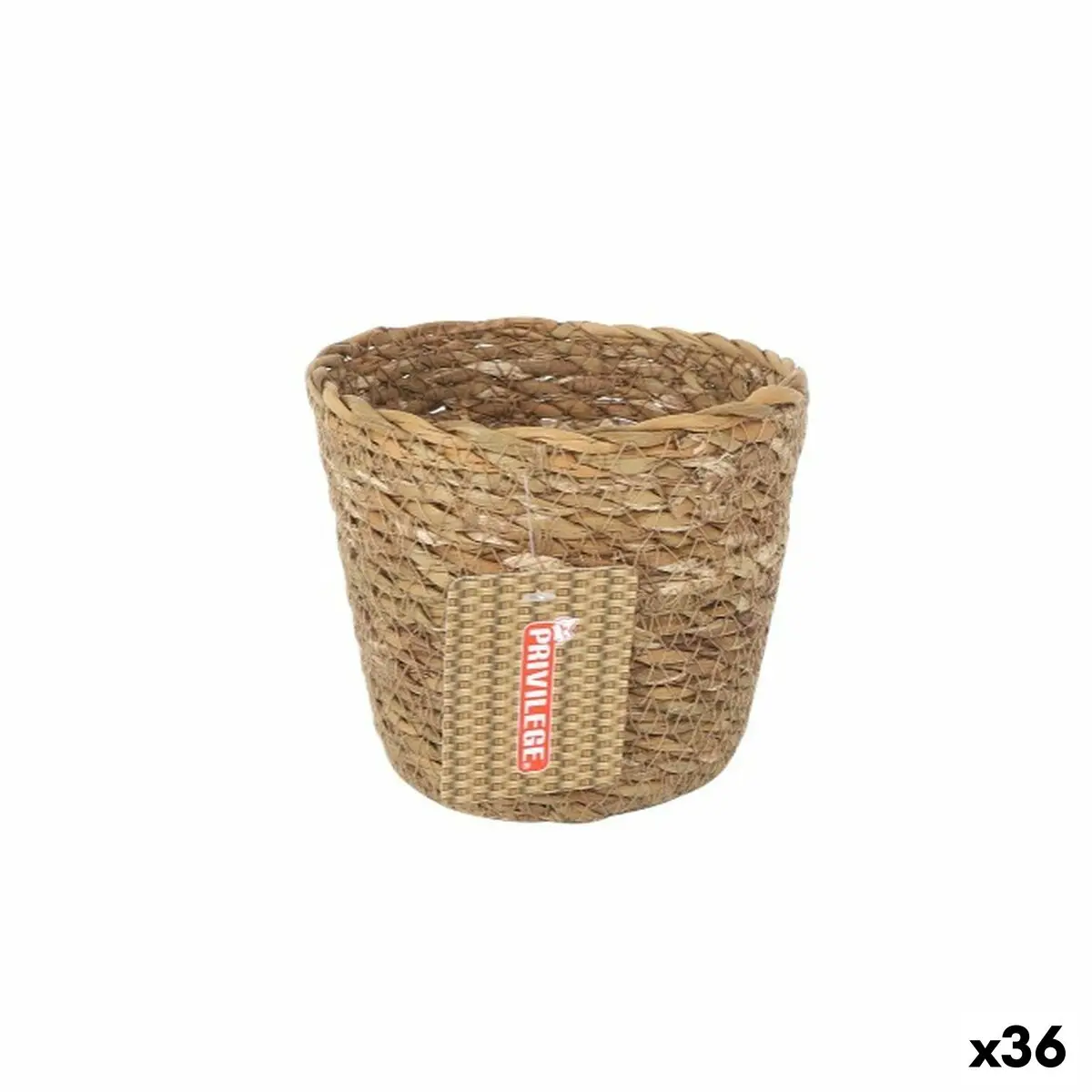 Multi-Purpose Basket Privilege   Brown Wicker Circular Ø 12 X 11 Cm (36 Units) 1