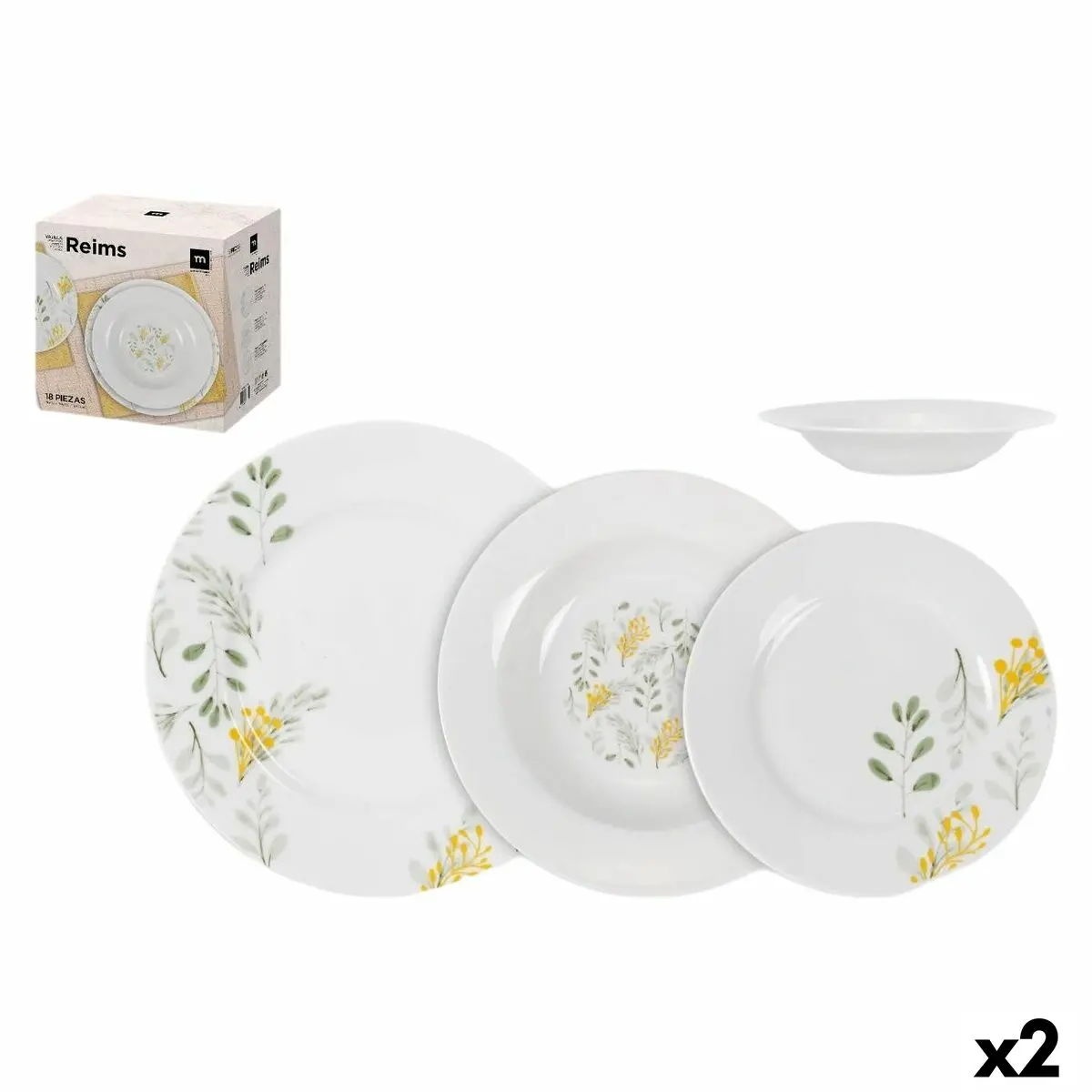 Tableware La Mediterránea Reims Circular 18 Pieces (2 Units) 1