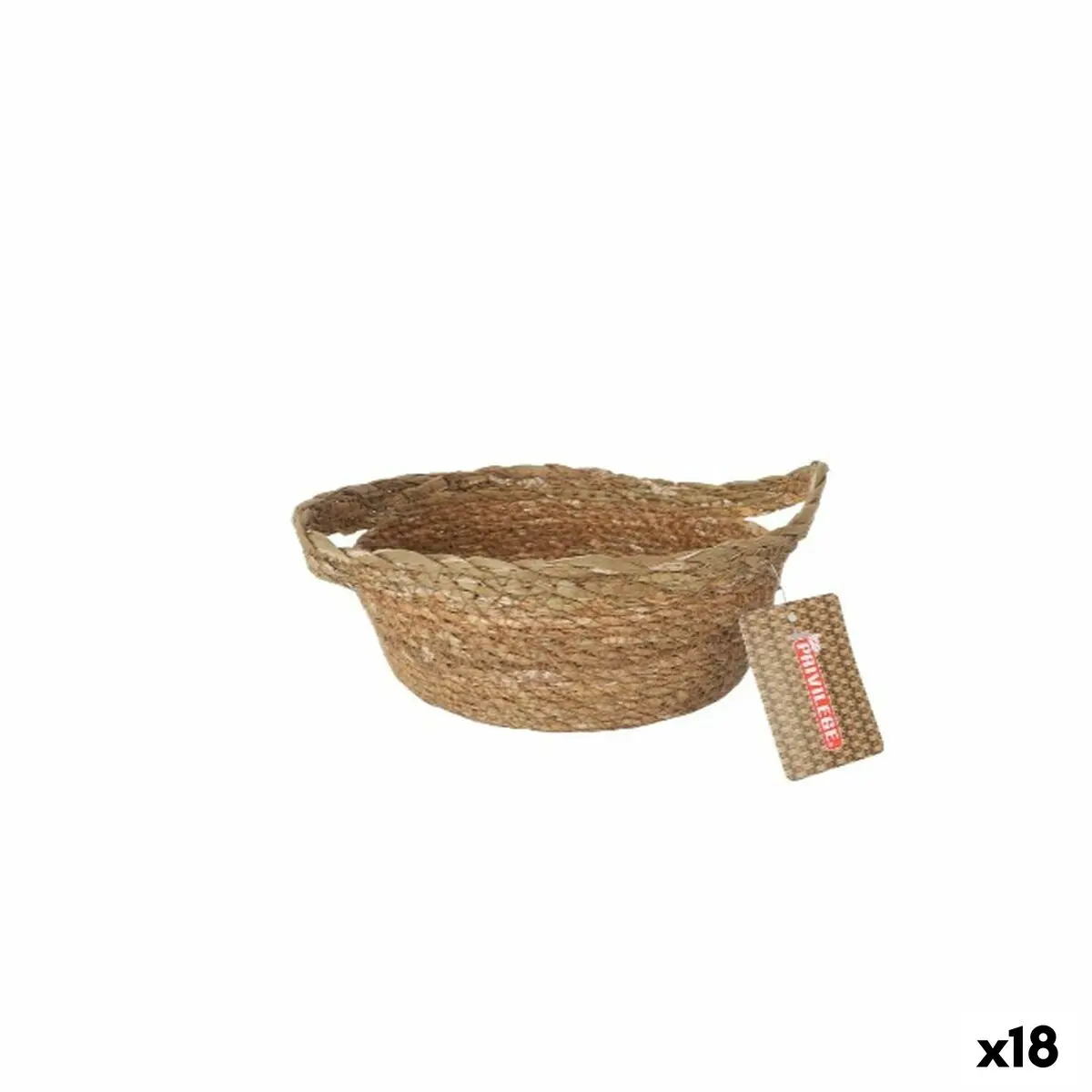Multi-Purpose Basket Privilege   Brown Wicker Ø 17 X 7 Cm (18 Units) 1