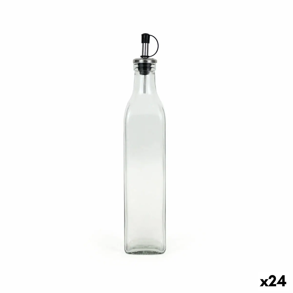 Cruet Anna Transparent Silver Glass 0,5 L (24 Units) 1