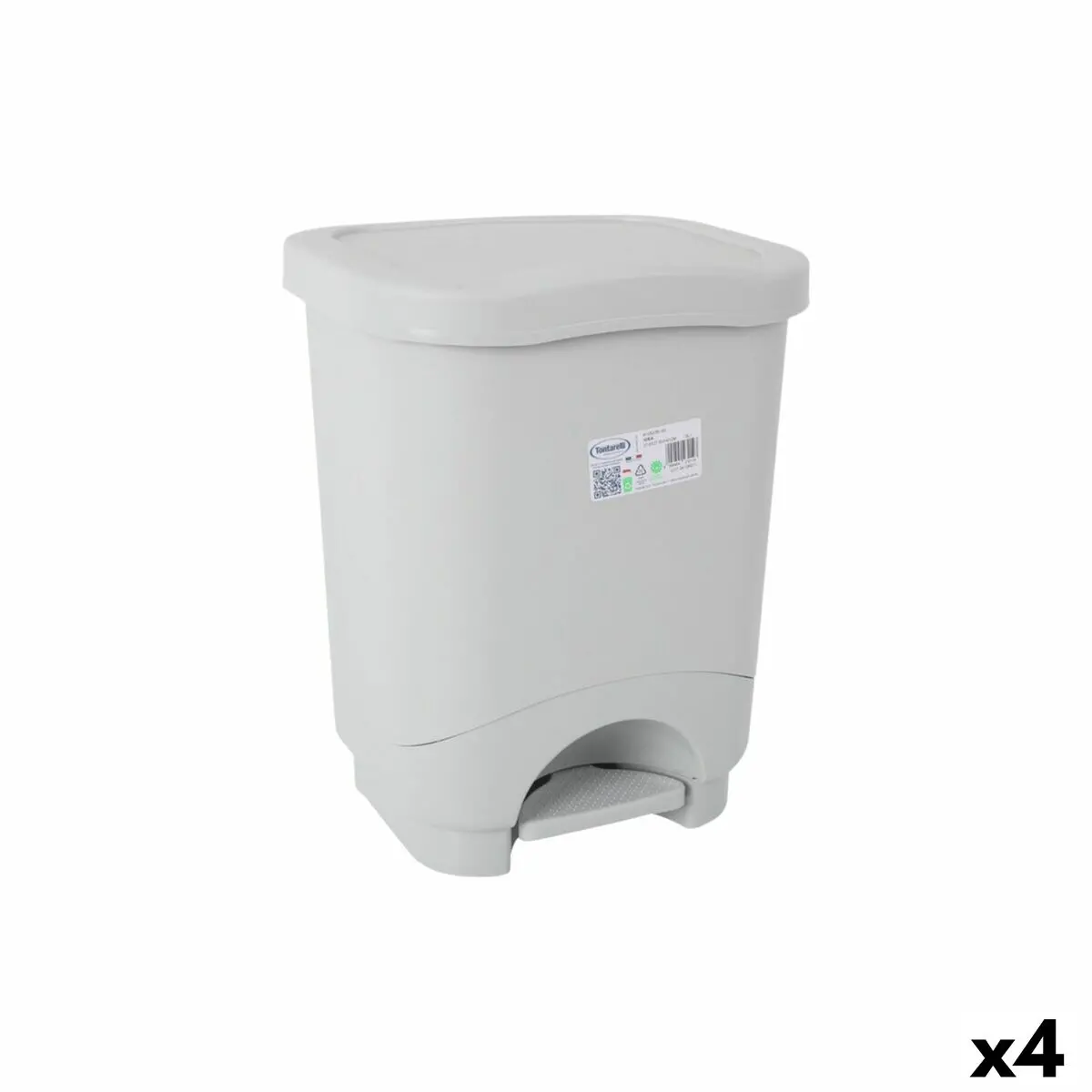 Waste Bin With Pedal Tontarelli Idea Grey 18 L (4 Units) 1
