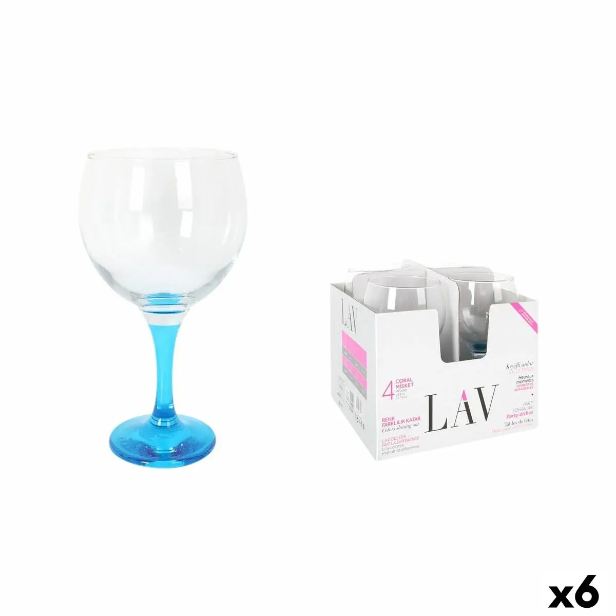 Cocktail Glass Lav Blue 4 Pieces (6 Units) 1