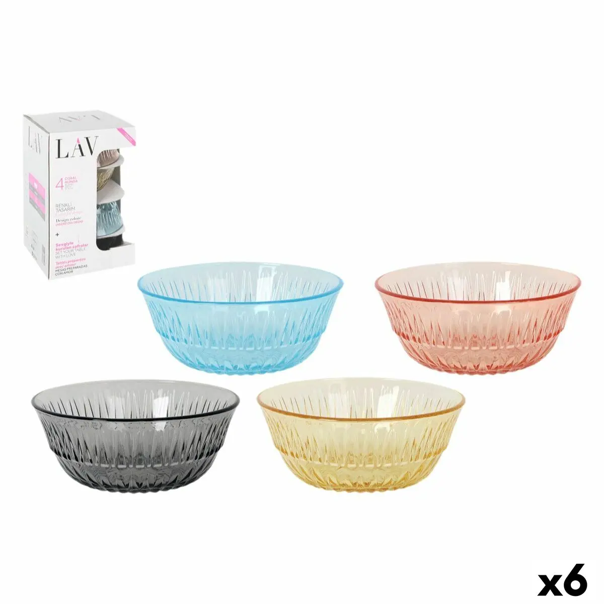 Snack Bowl Lav 345 Ml 12,3 X 5,1 Cm 4 Pieces (6 Units) 1