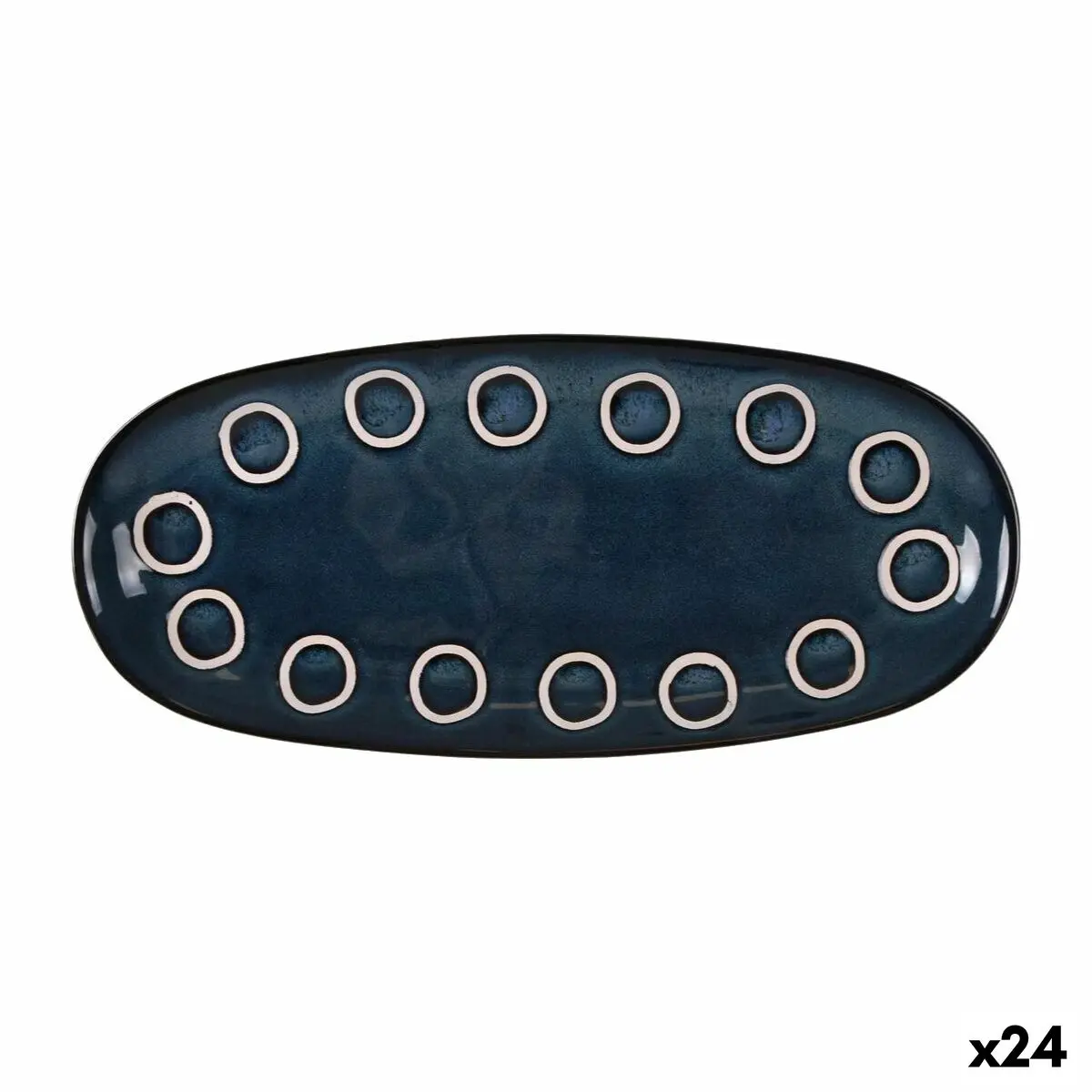 Serving Platter La Mediterránea Almudena Blue Oval 29 X 13,5 X 2,4 Cm (24 Units) 1
