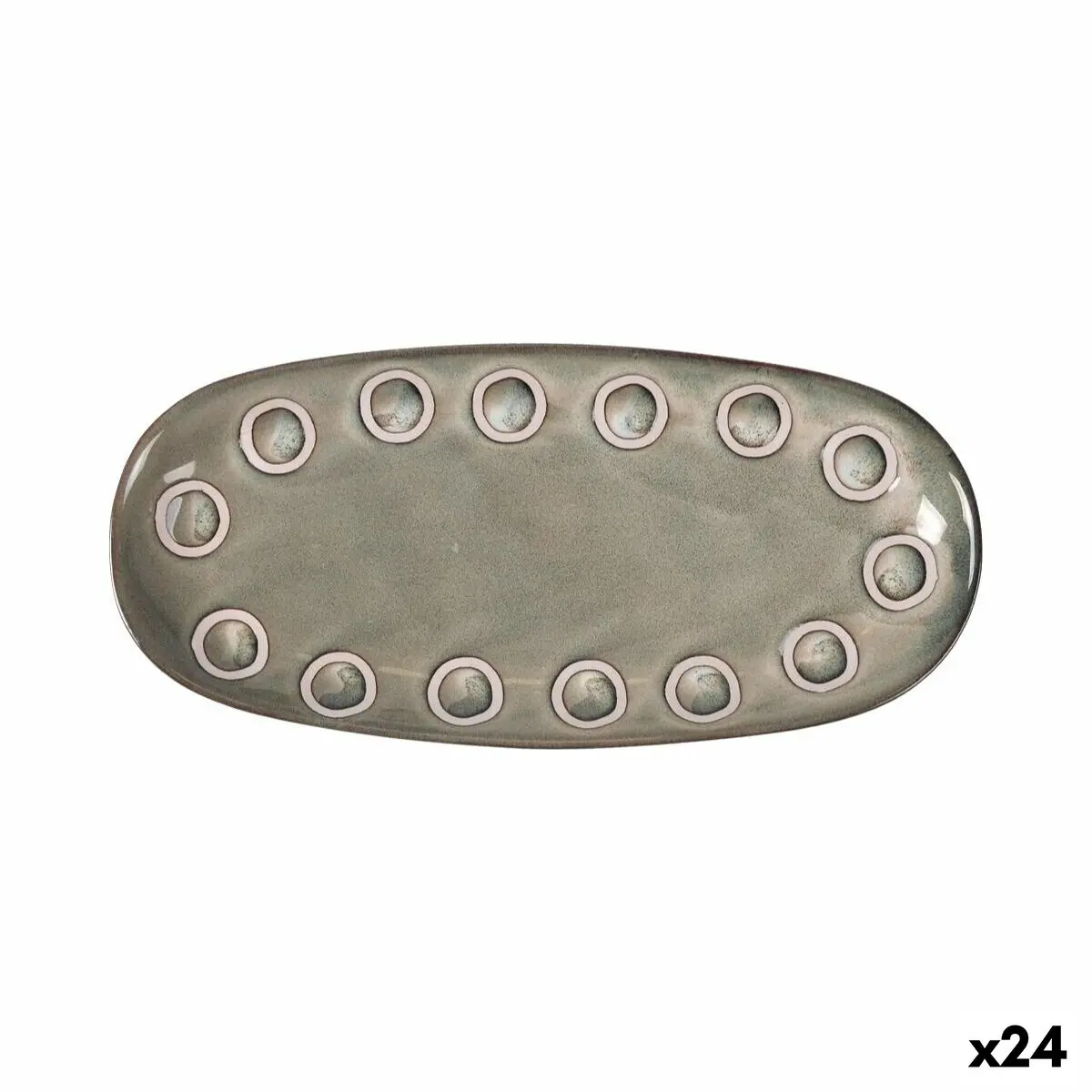 Serving Platter La Mediterránea Almudena Grey Oval 25 X 12 X 2,2 Cm (24 Units) 1