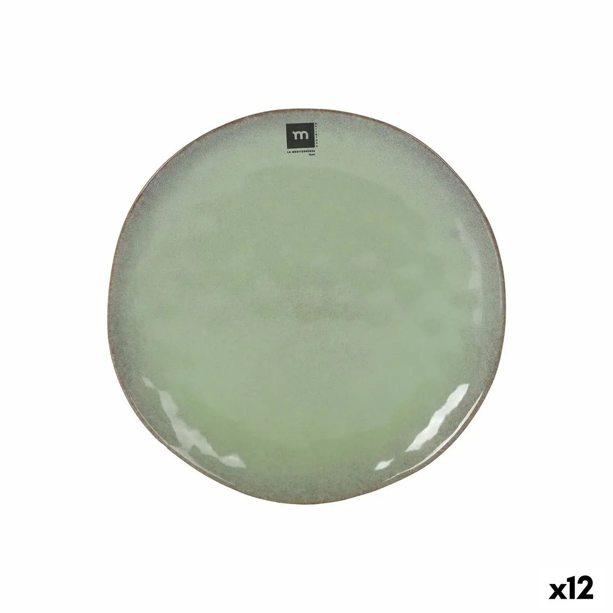 Flat Plate La Mediterránea Macarella Green Ø 26,5 Cm (12 Units) 1