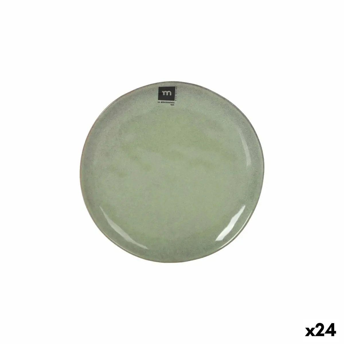 Flat Plate La Mediterránea Macarella Green Ø 20,5 Cm (24 Units) 1
