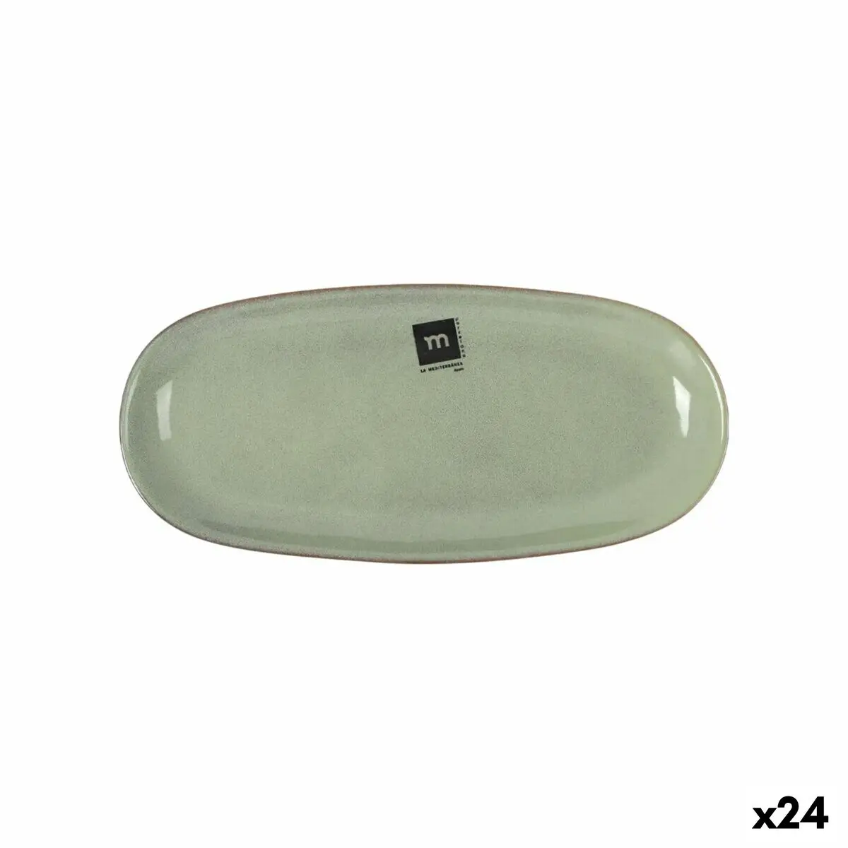 Serving Platter La Mediterránea Macarella Green Oval 25 X 12 X 2,2 Cm (24 Units) 1