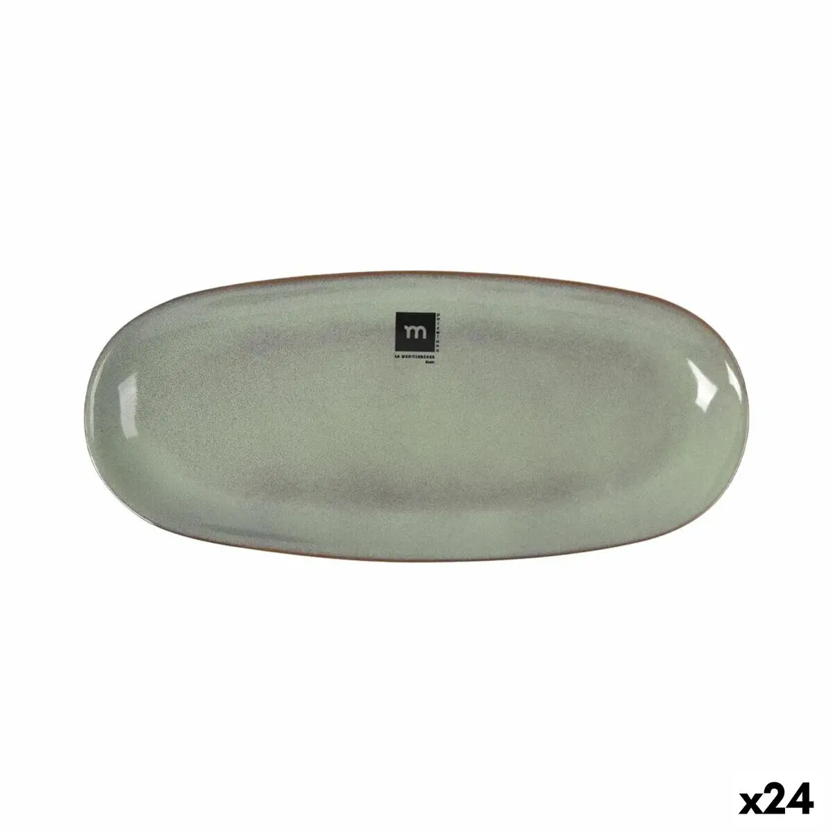 Serving Platter La Mediterránea Macarella Green Oval 29 X 13,5 X 2,4 Cm (24 Units) 1