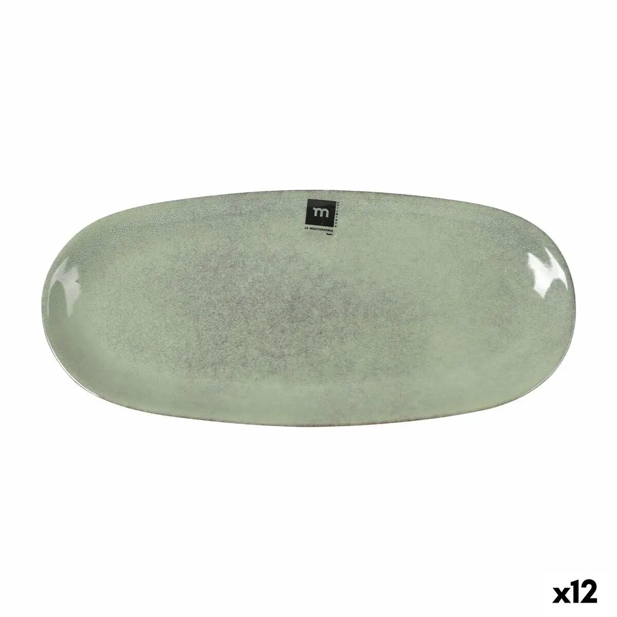 Serving Platter La Mediterránea Macarella Green Oval 33 X 14,8 X 2,7 Cm (12 Units) 1