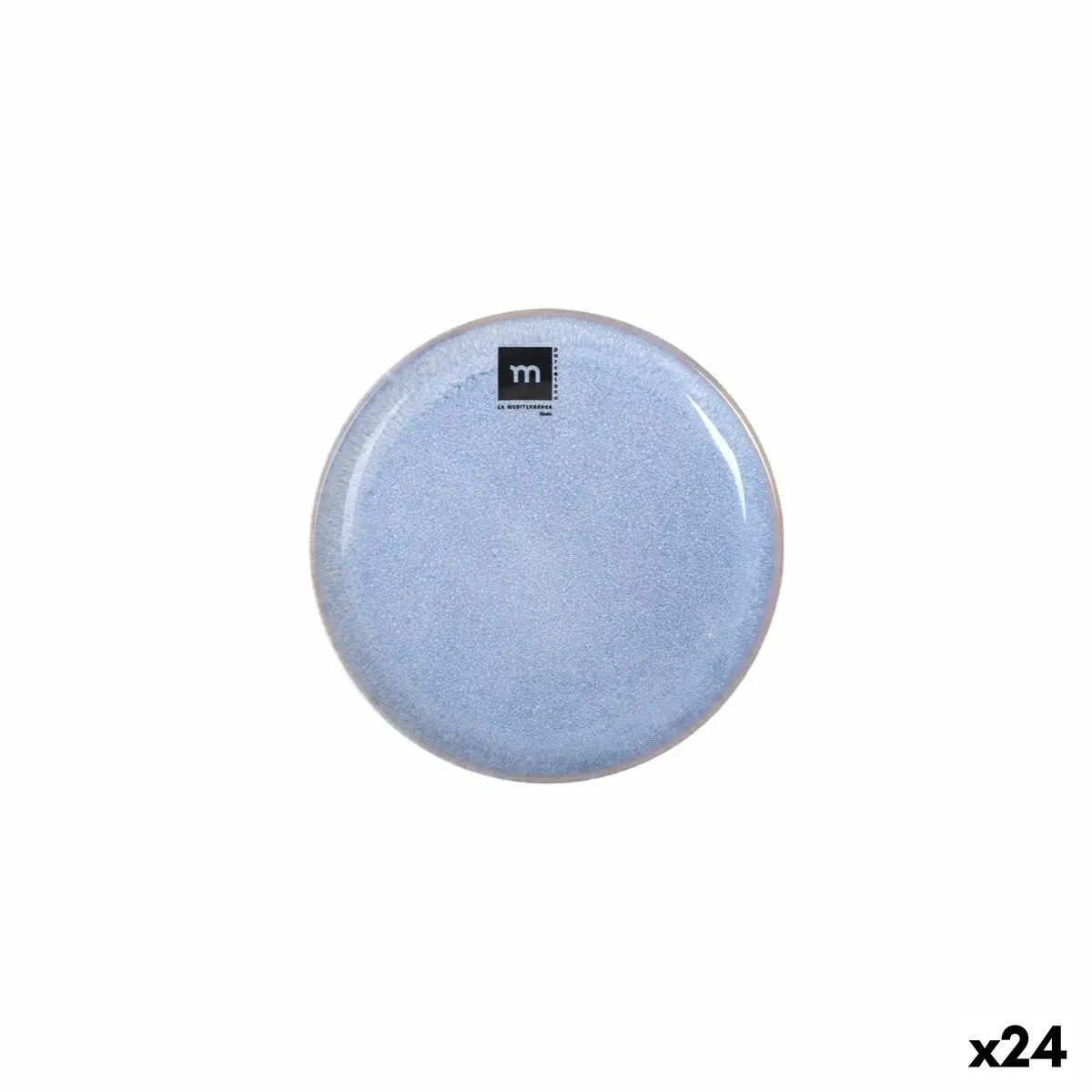 Flat Plate La Mediterránea Macarella Blue Ø 16 Cm (24 Units) 1