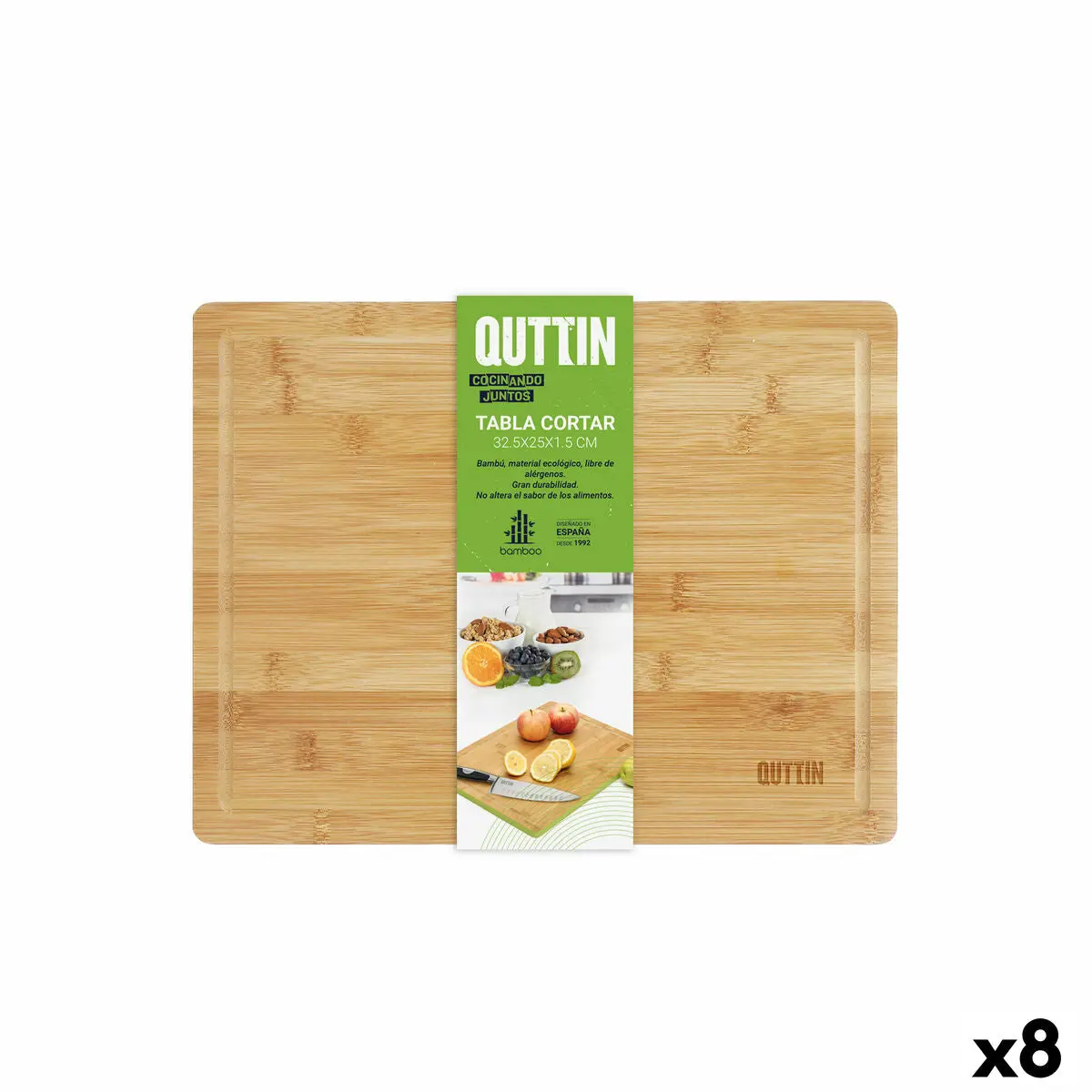 Cutting Board Quttin 32,5 X 25 X 1,5 Cm (8 Units) 1