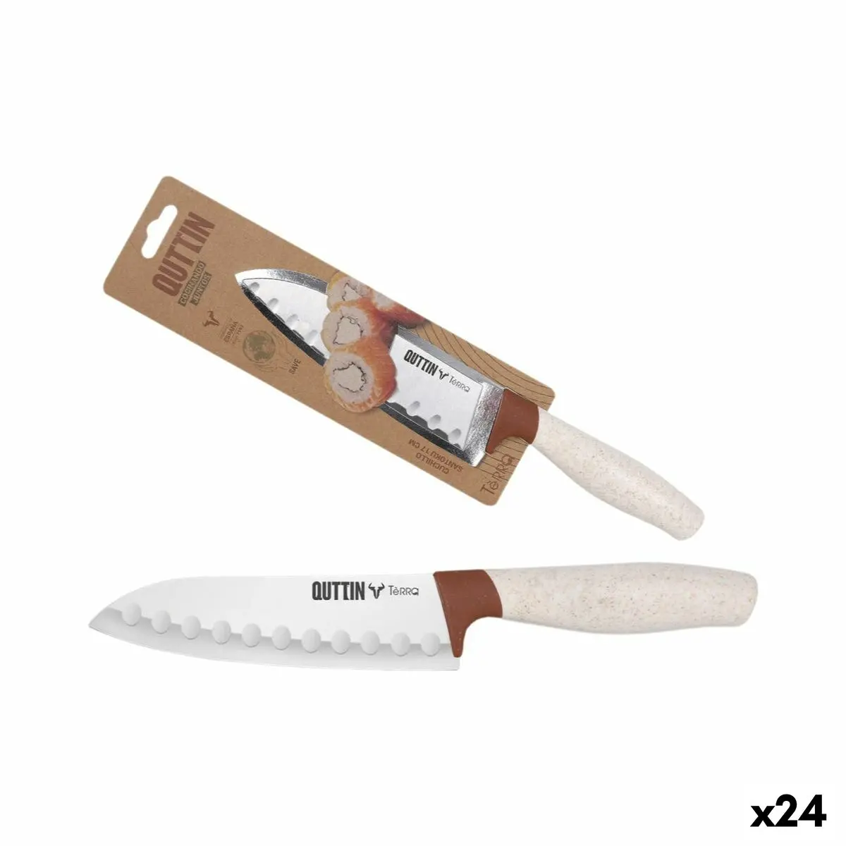 Santoku Knife Quttin Terra 17 Cm (24 Units) 1