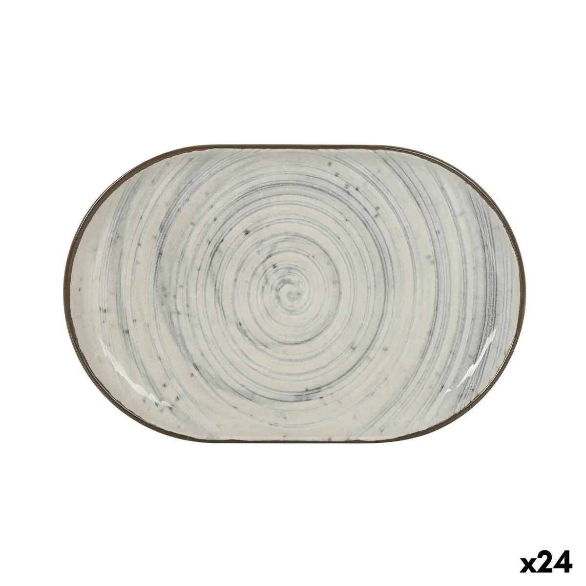 Serving Platter La Mediterránea Vortex Oval 20 X 13 X 2 Cm (24 Units) 1