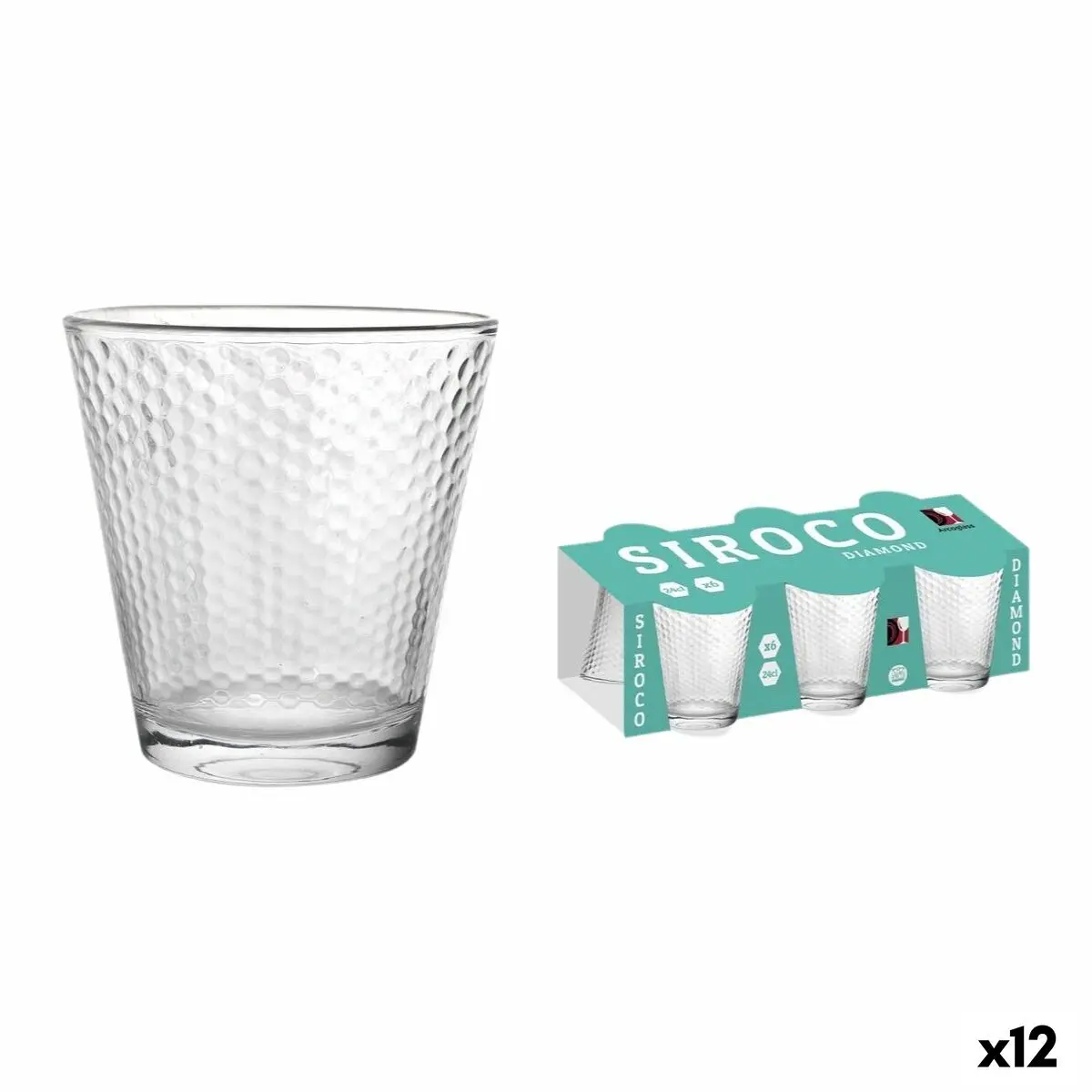 Set Of Glasses La Mediterránea Siroco Diamonds 6 Pieces (12 Units) 1