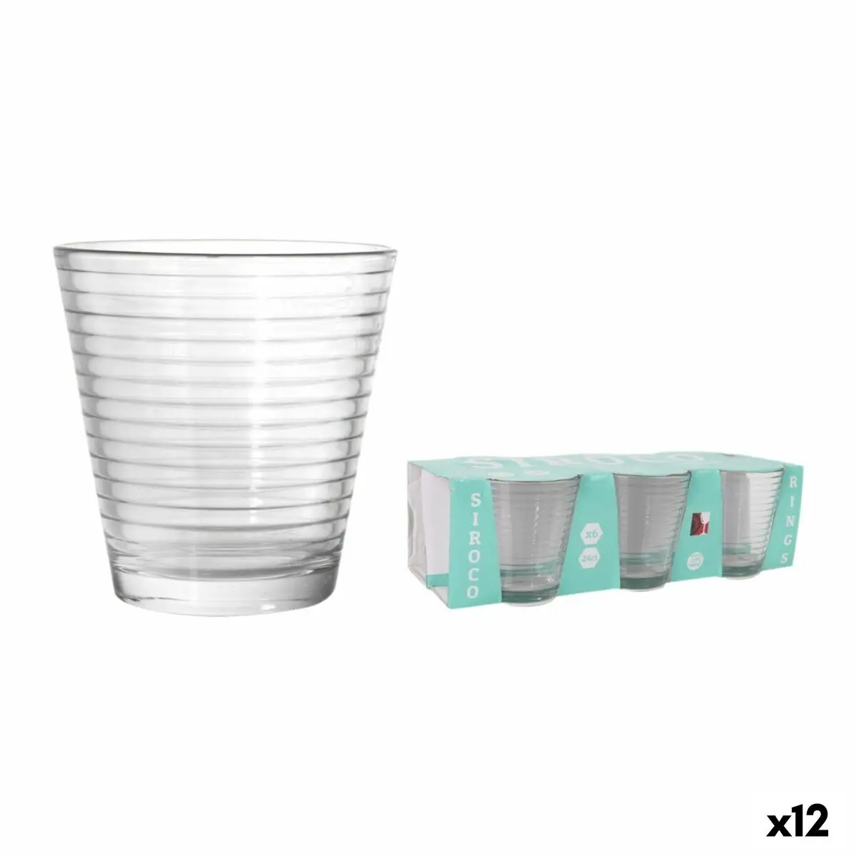 Set Of Glasses La Mediterránea Siroco Rings 6 Pieces (12 Units) 1