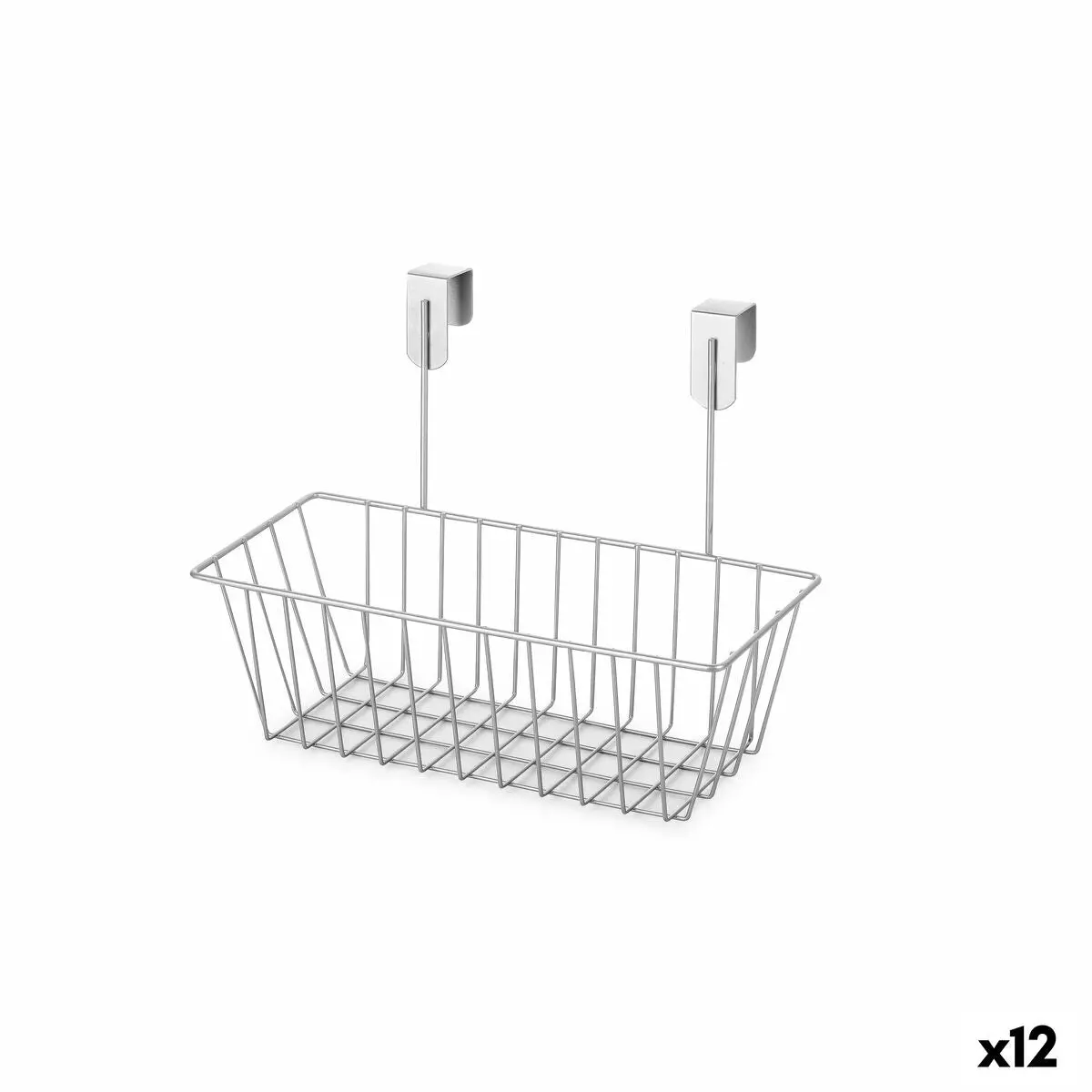 Multi-Purpose Basket Confortime Grey Metal 28 X 15 X 21 Cm (12 Units) 1