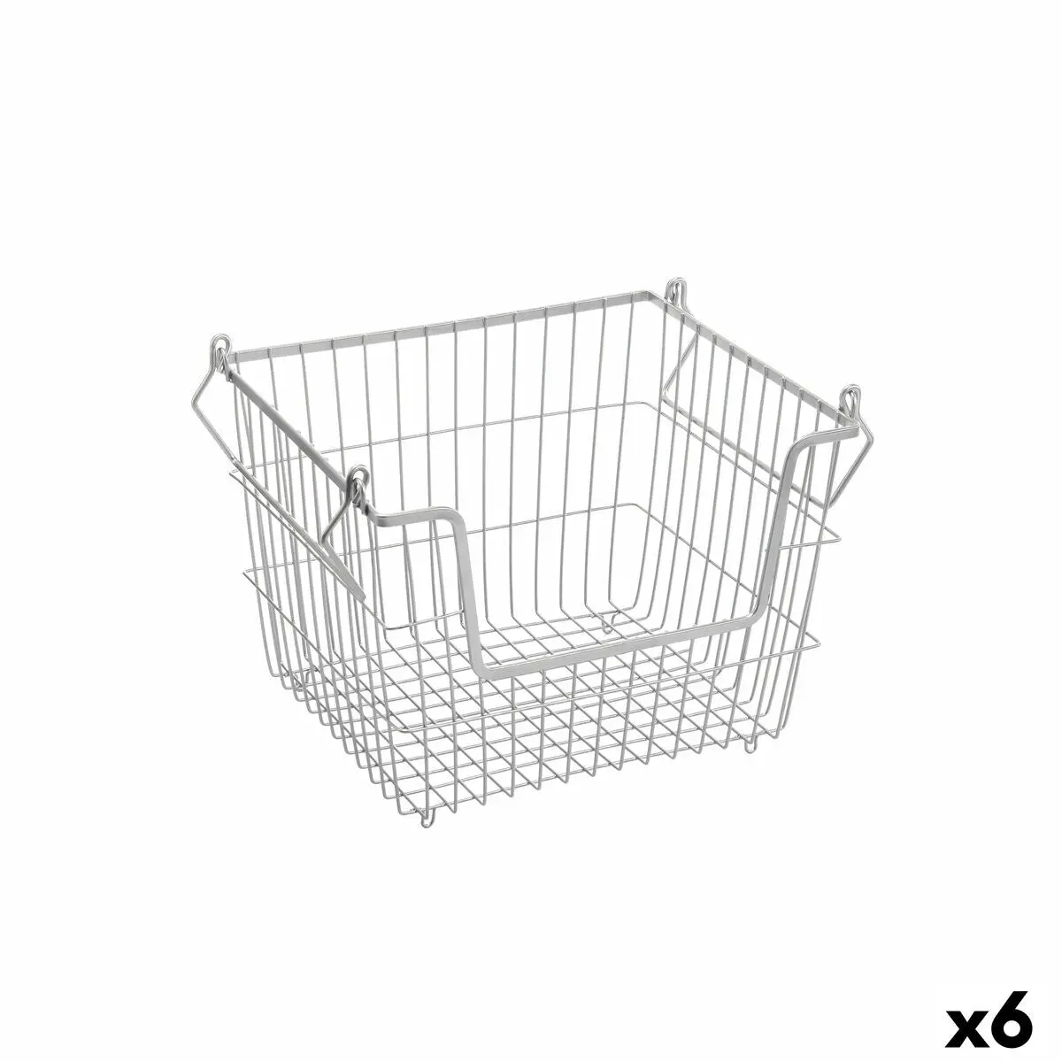 Multi-Purpose Basket Confortime Grey Metal 32 X 27 X 23 Cm (6 Units) 1