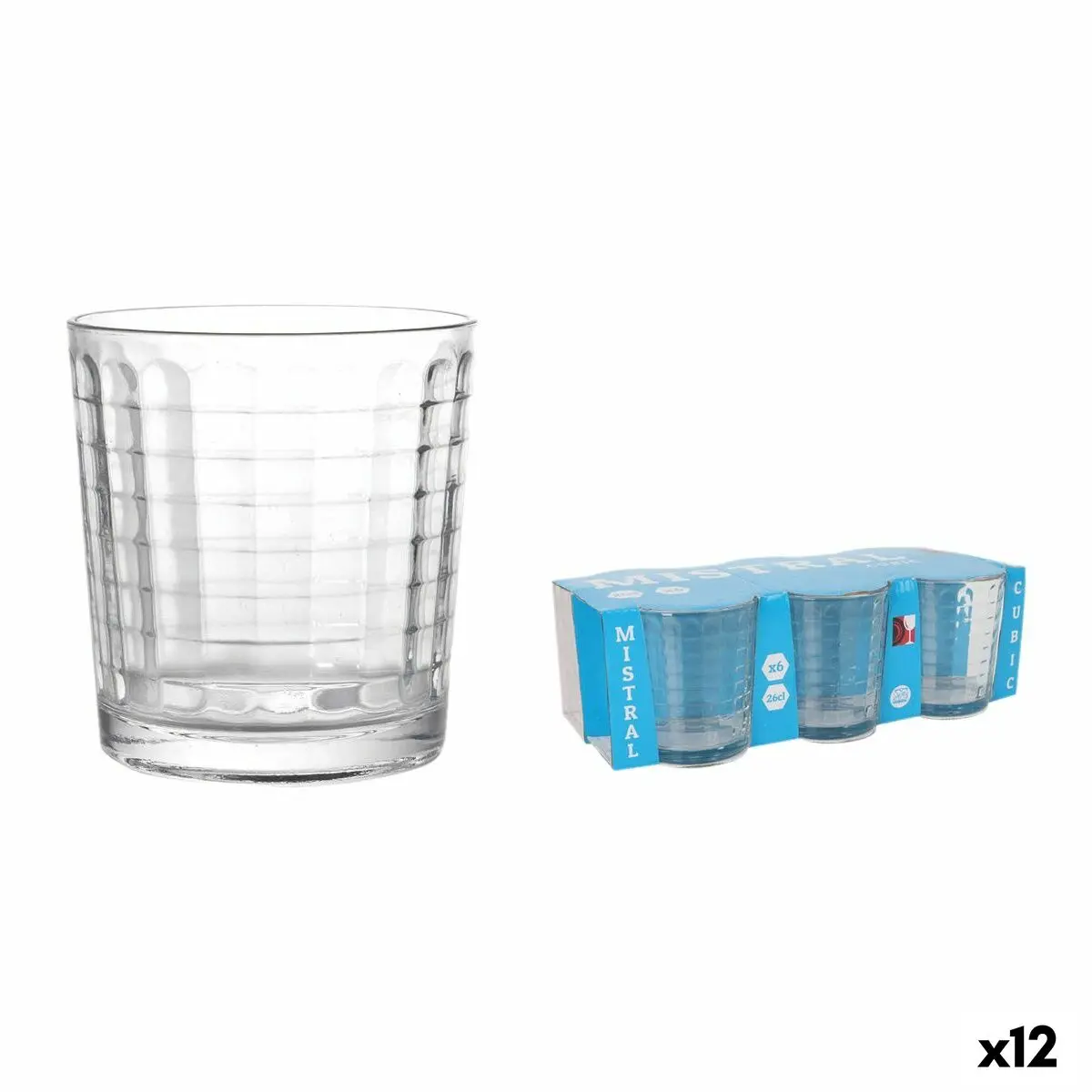 Set Of Glasses La Mediterránea Mistral Cubic 6 Pieces (12 Units) 1
