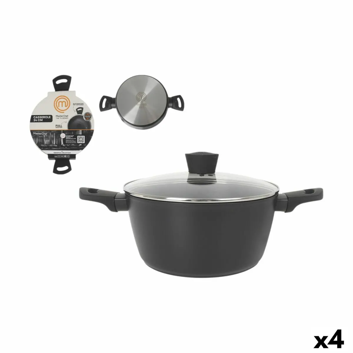Casserole With Lid Masterchef 24 Cm (4 Units) 1