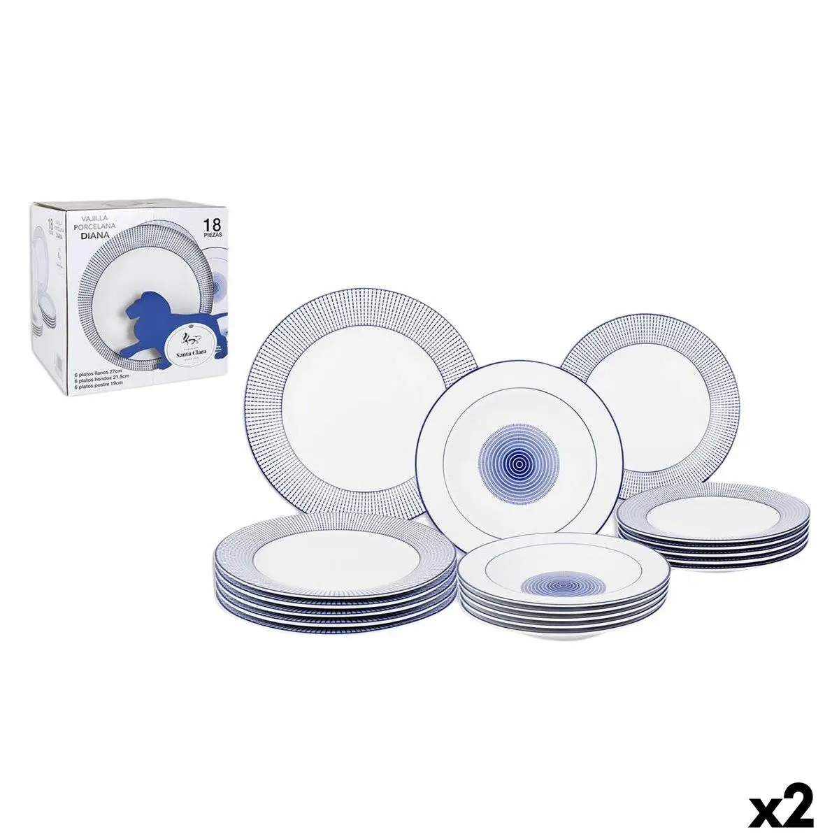 Tableware Santa Clara Diana Circular (2 Units) 1