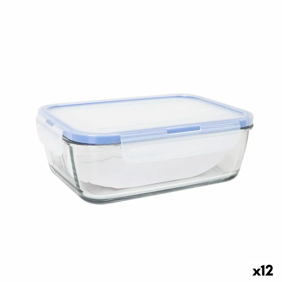 Hermetic Lunch Box Lav Grey Transparent 1,2 L (12 Units) 1