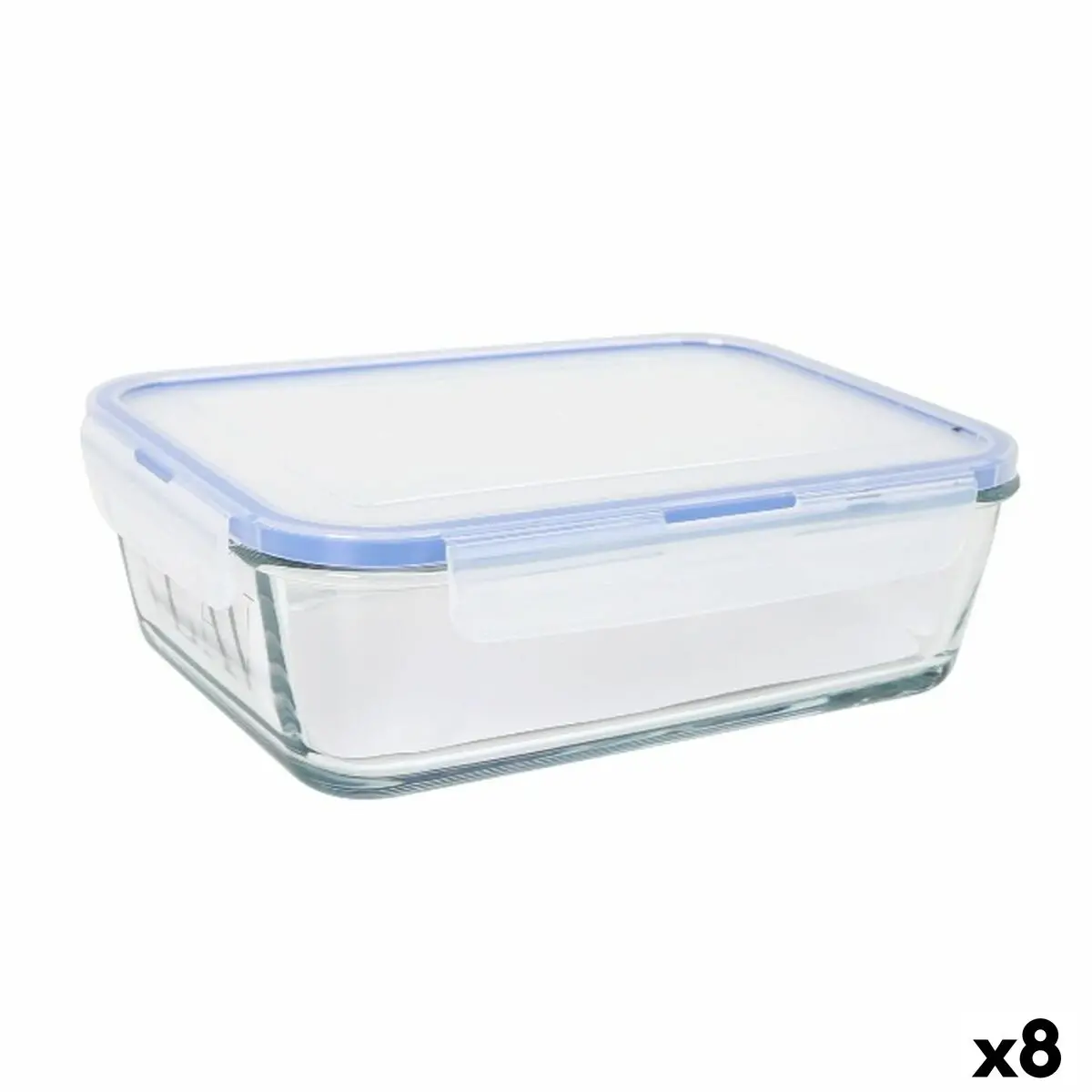 Hermetic Lunch Box Lav Grey Transparent 1,9 L (8 Units) 1