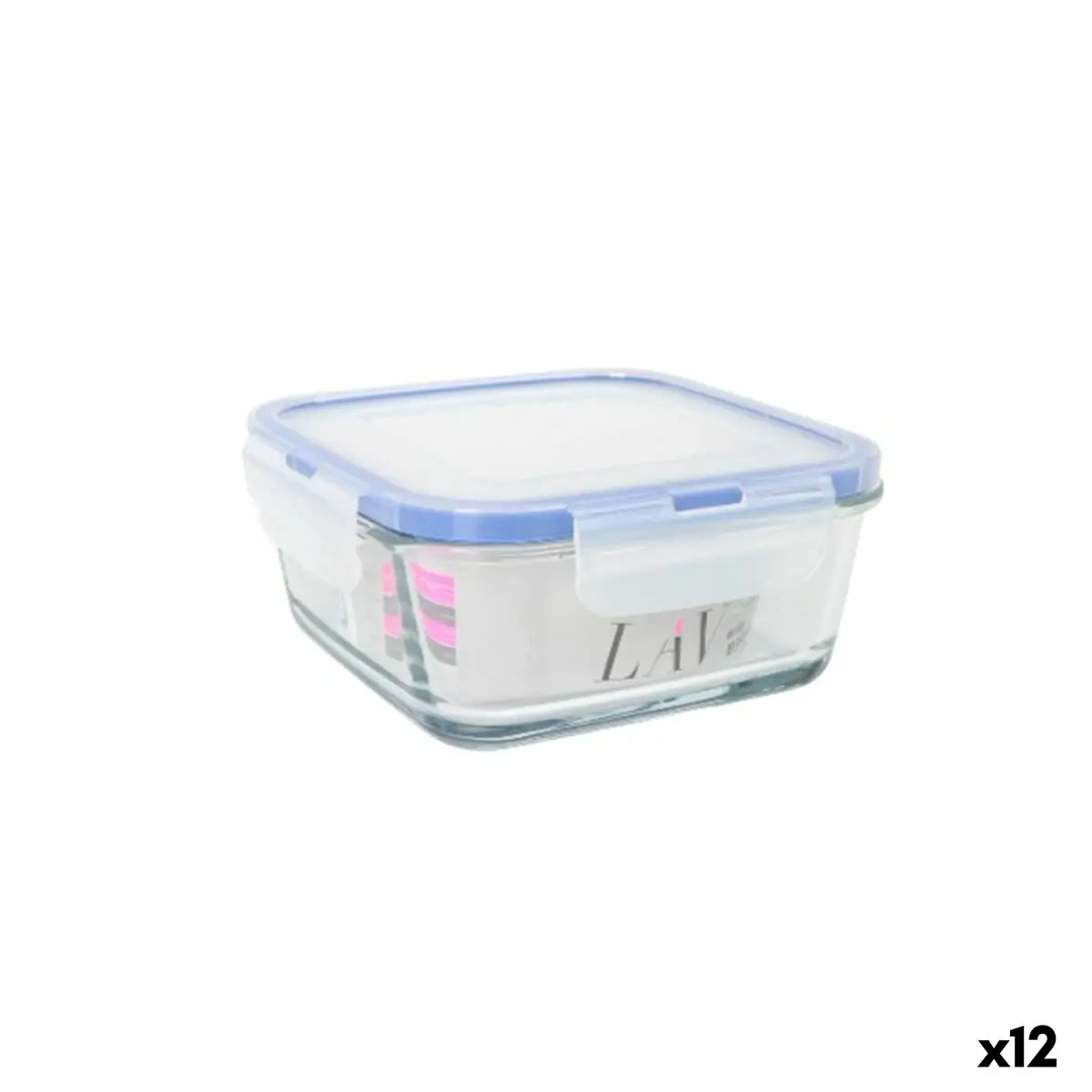 Hermetic Lunch Box Lav Blue Transparent 0,72 L (12 Units) 1