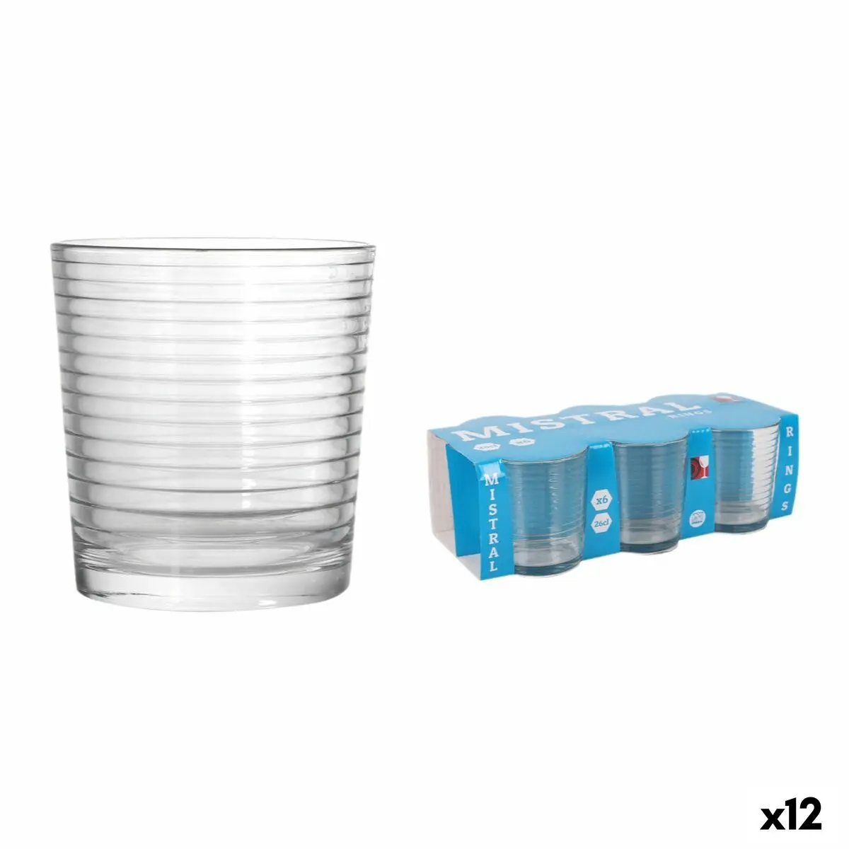 Set Of Glasses La Mediterránea Mistral Rings 6 Pieces (12 Units) 1