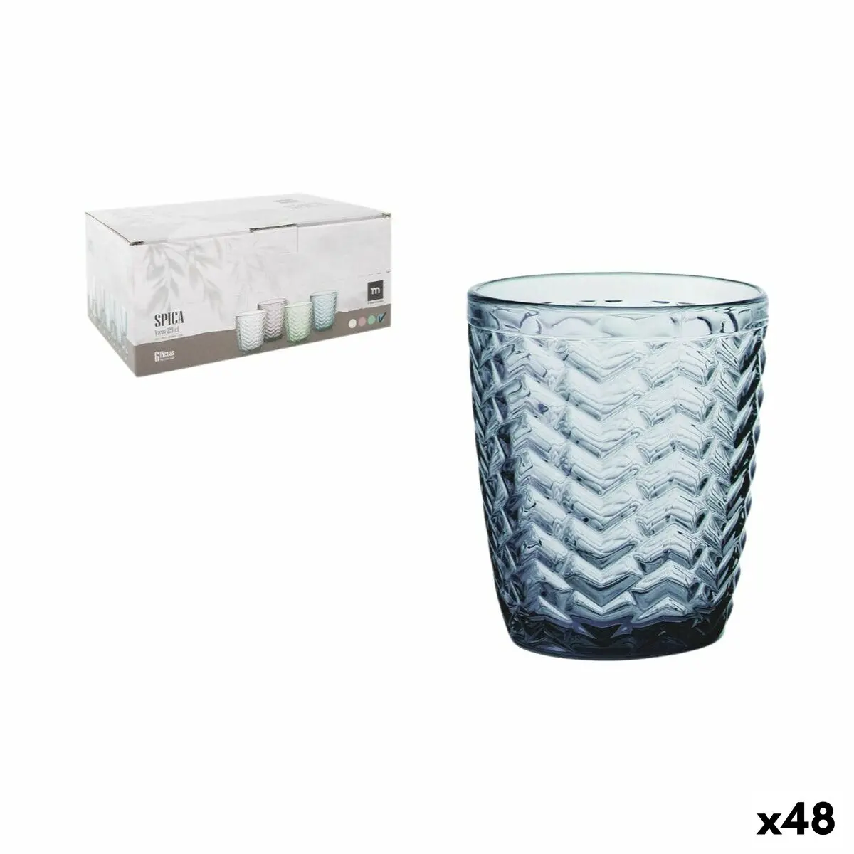 Glass For Water La Mediterránea Spica Blue (48 Units) 1
