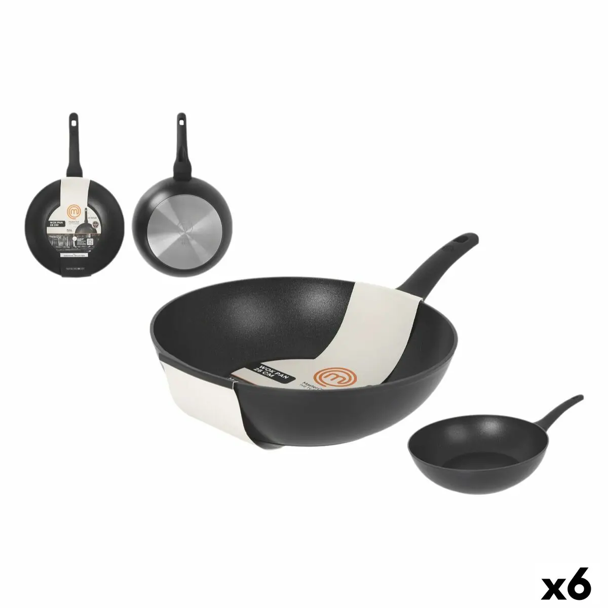 Wok Pan Masterchef 28 Cm (6 Units) 1