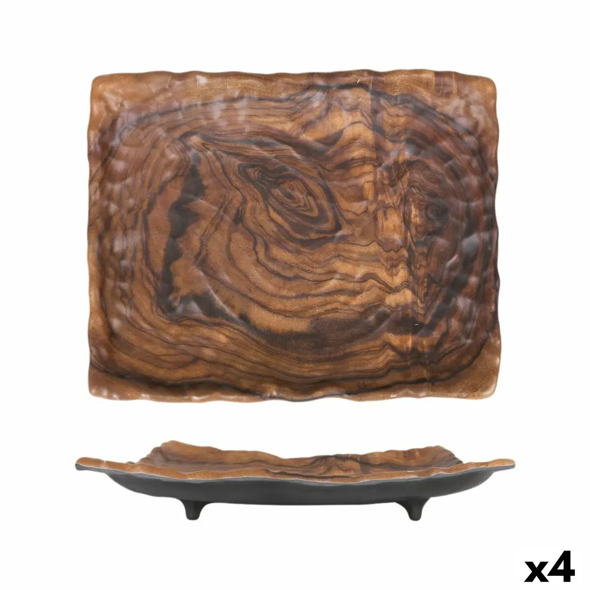 Snack Tray Rectangular 31 X 25 X 5 Cm (4 Units) 1