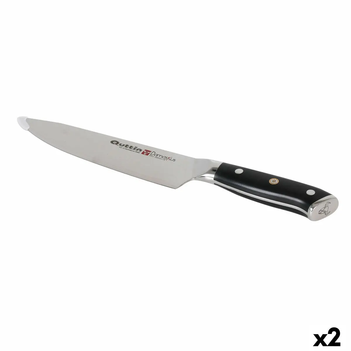 Kitchen Knife Quttin Damaskus Black Silver 20 Cm (2 Units) 1