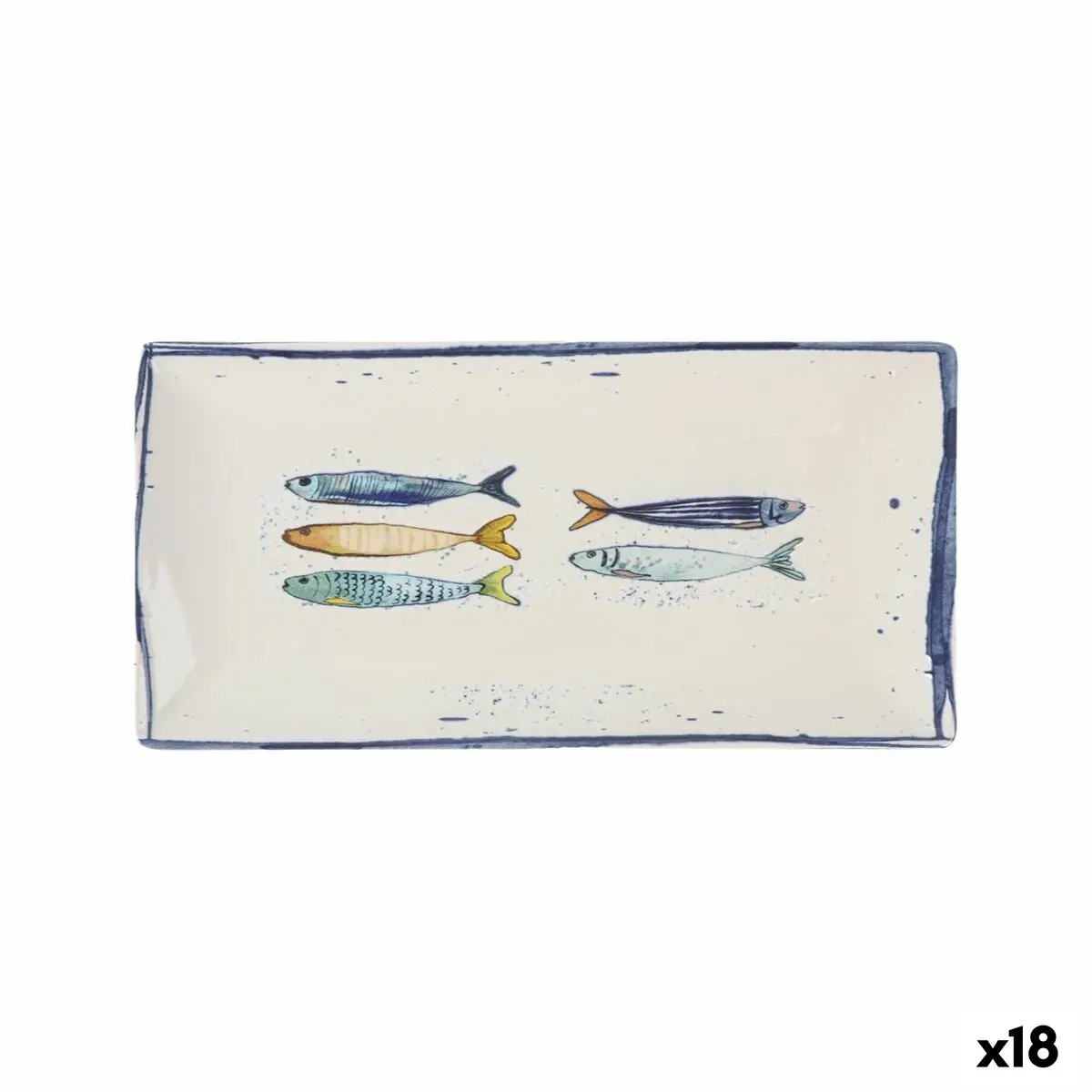 Serving Platter La Mediterránea Peixe Rectangular Fish 30 X 15 X 2 Cm (18 Units) 1