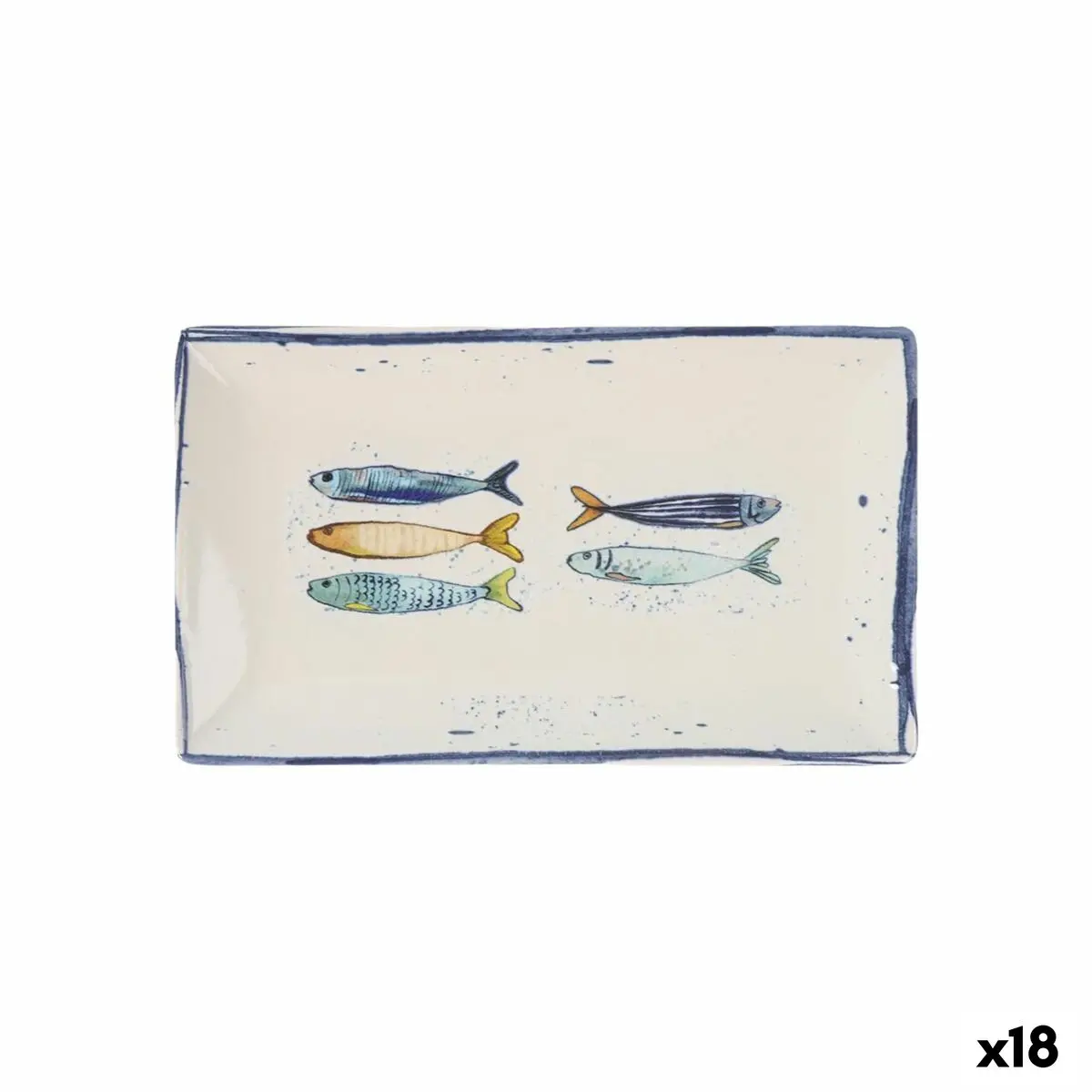 Serving Platter La Mediterránea Peixe Rectangular Fish 25,3 X 15 X 2 Cm (18 Units) 1