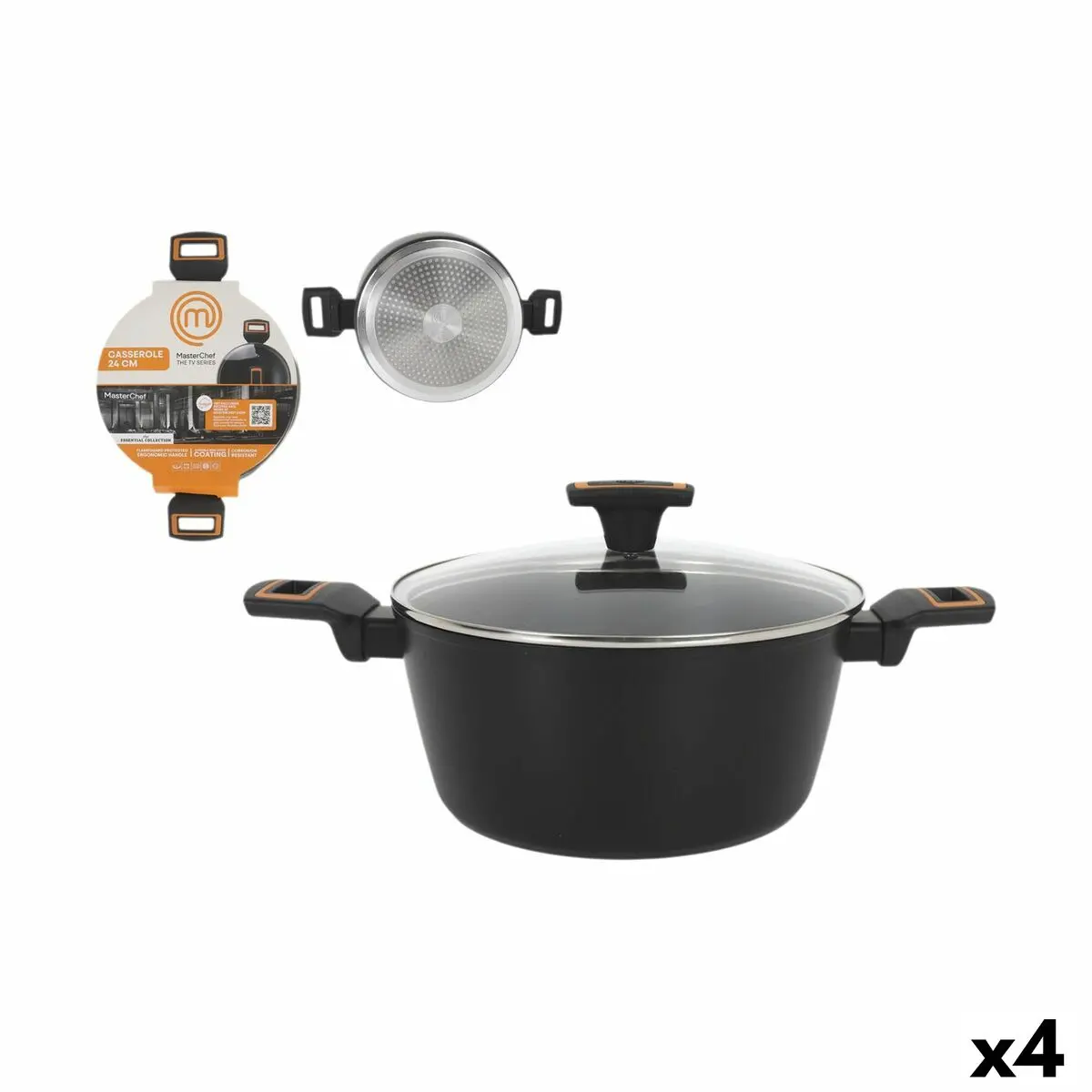 Casserole With Lid Masterchef 24 Cm 2,5 Mm (4 Units) 1