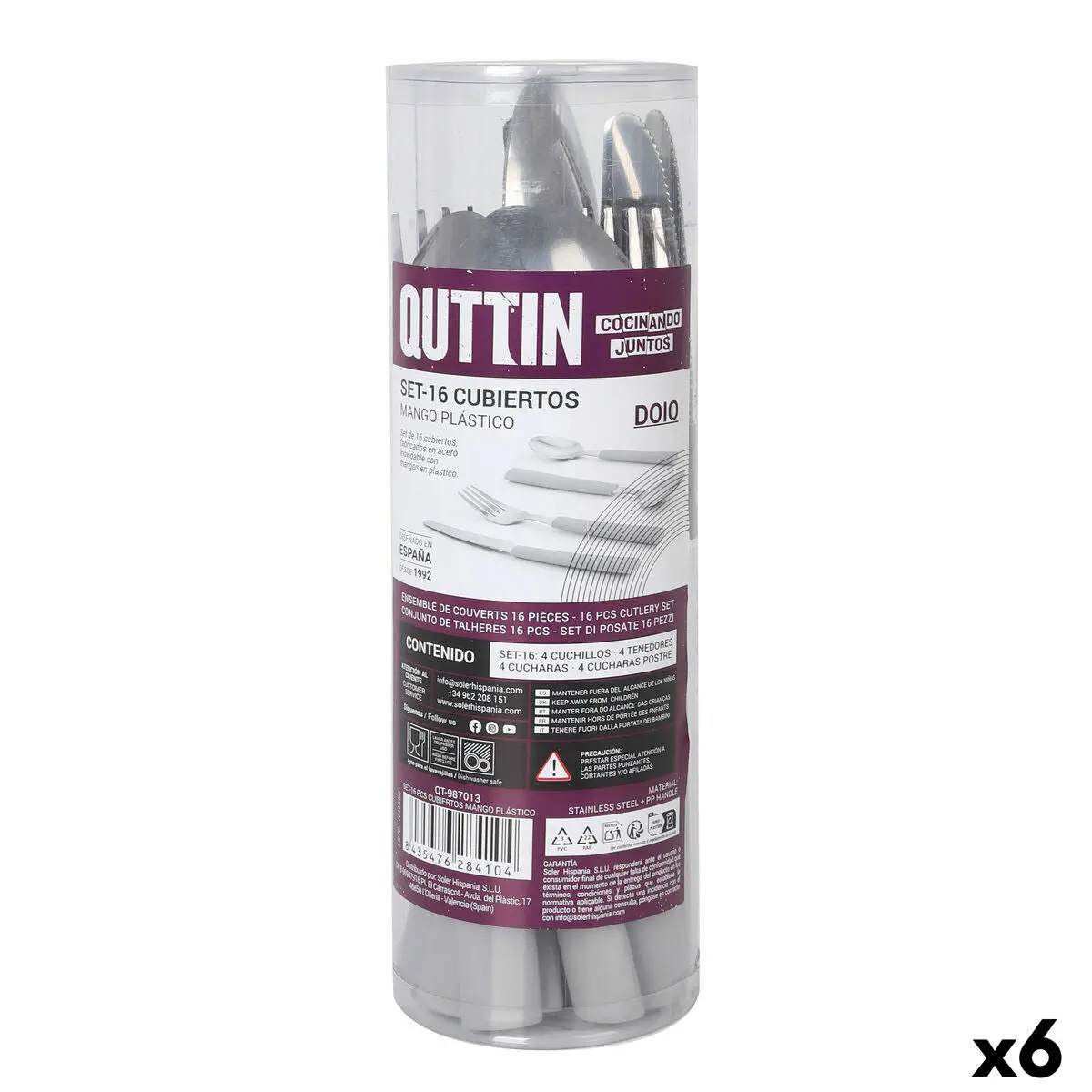 Cutlery Quttin Doio Plastic 16 Pieces 17 Pieces (6 Units) 1
