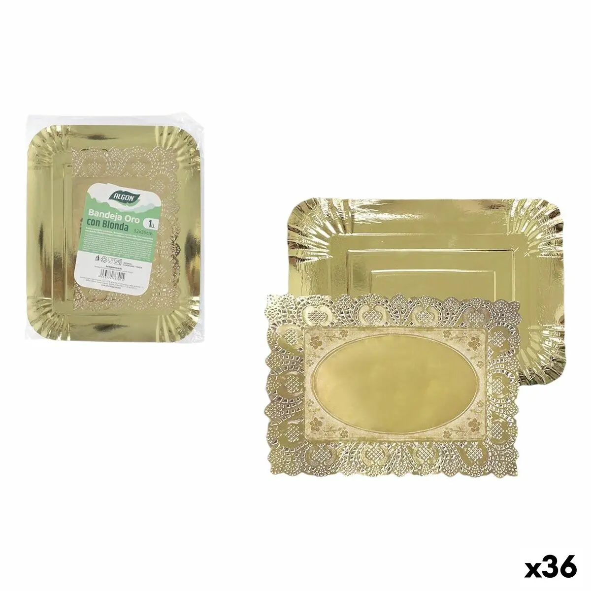 Snack Tray Algon Rectangular 32 X 39 Cm (36 Units) 1