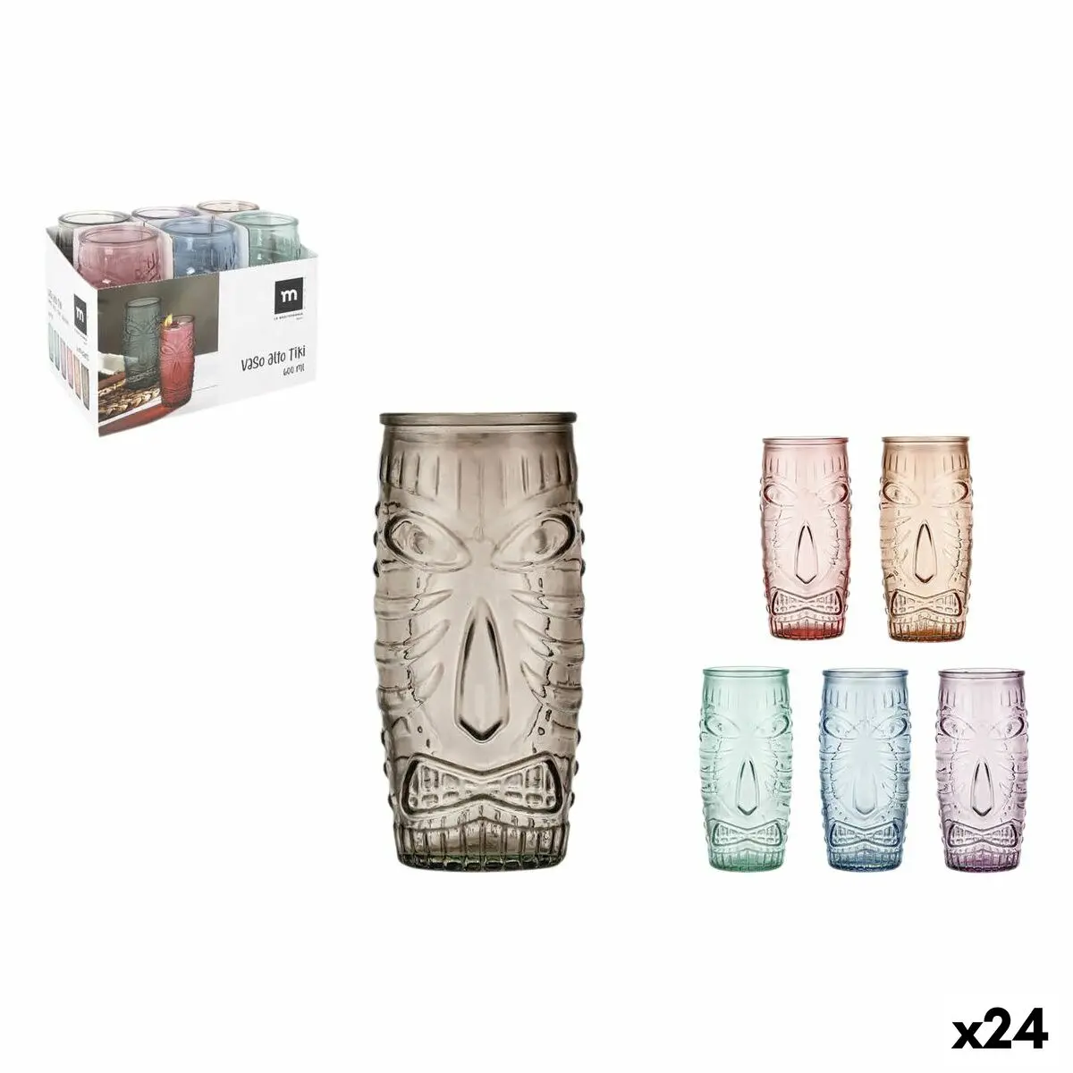 Glass For Water La Mediterránea Tiki 0,6 L (24 Units) 1