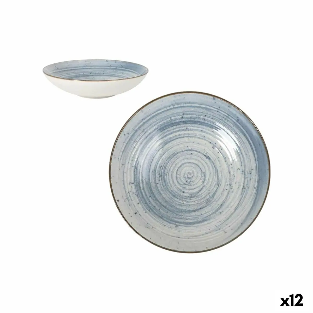 Deep Plate La Mediterránea Swirl Ø 21 Cm (12 Units) 1
