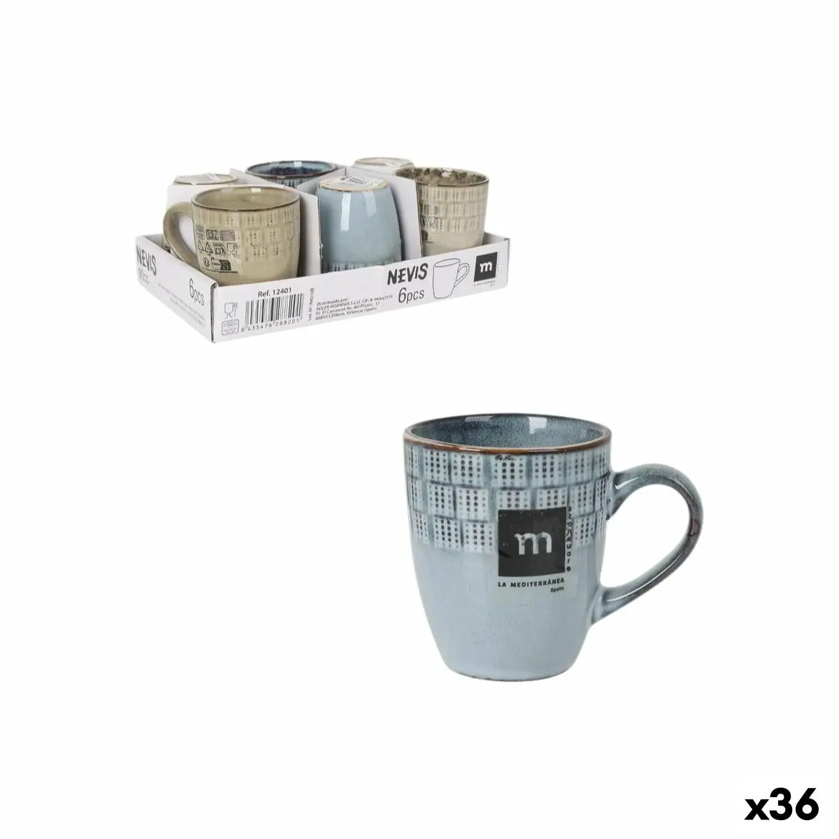 Tea And Coffee Cup La Mediterránea Nevis 90 Ml (36 Units) 1