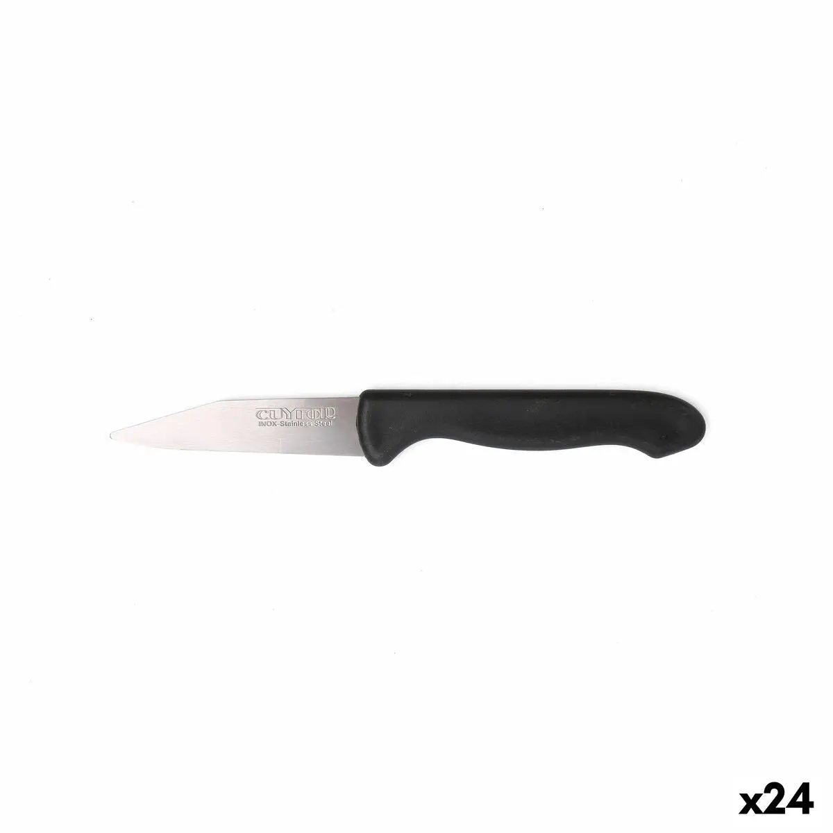 Peeler Knife Set Cuyfor Black Silver Stainless Steel 7,5 Cm 6 Pieces (24 Units) 1