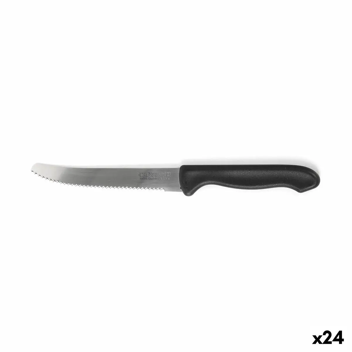 Meat Knife Set Cuyfor Black Silver 12 Cm 6 Pieces (24 Units) 1