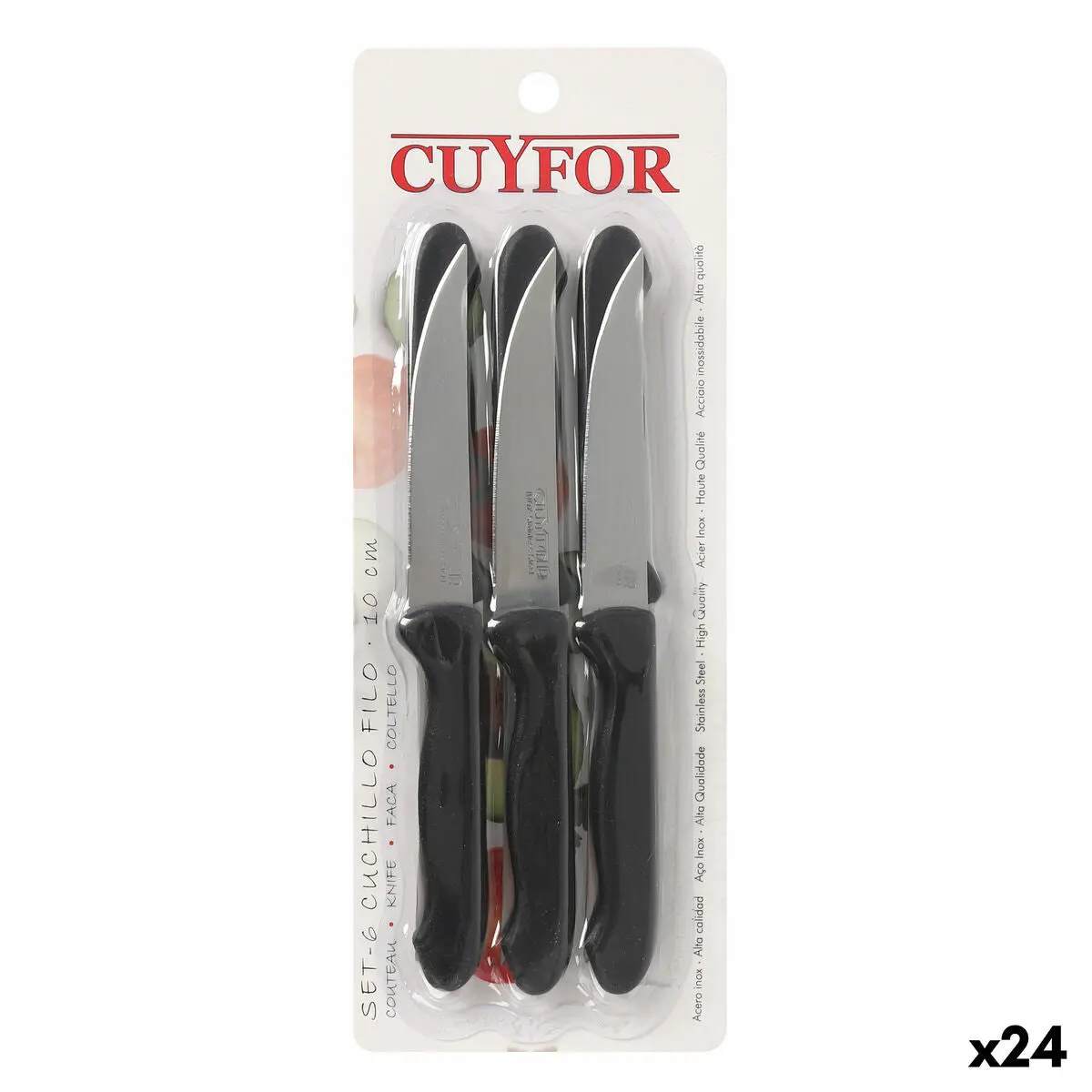 Knife Set Cuyfor Filo Black Silver 6 Pieces (24 Units) 1