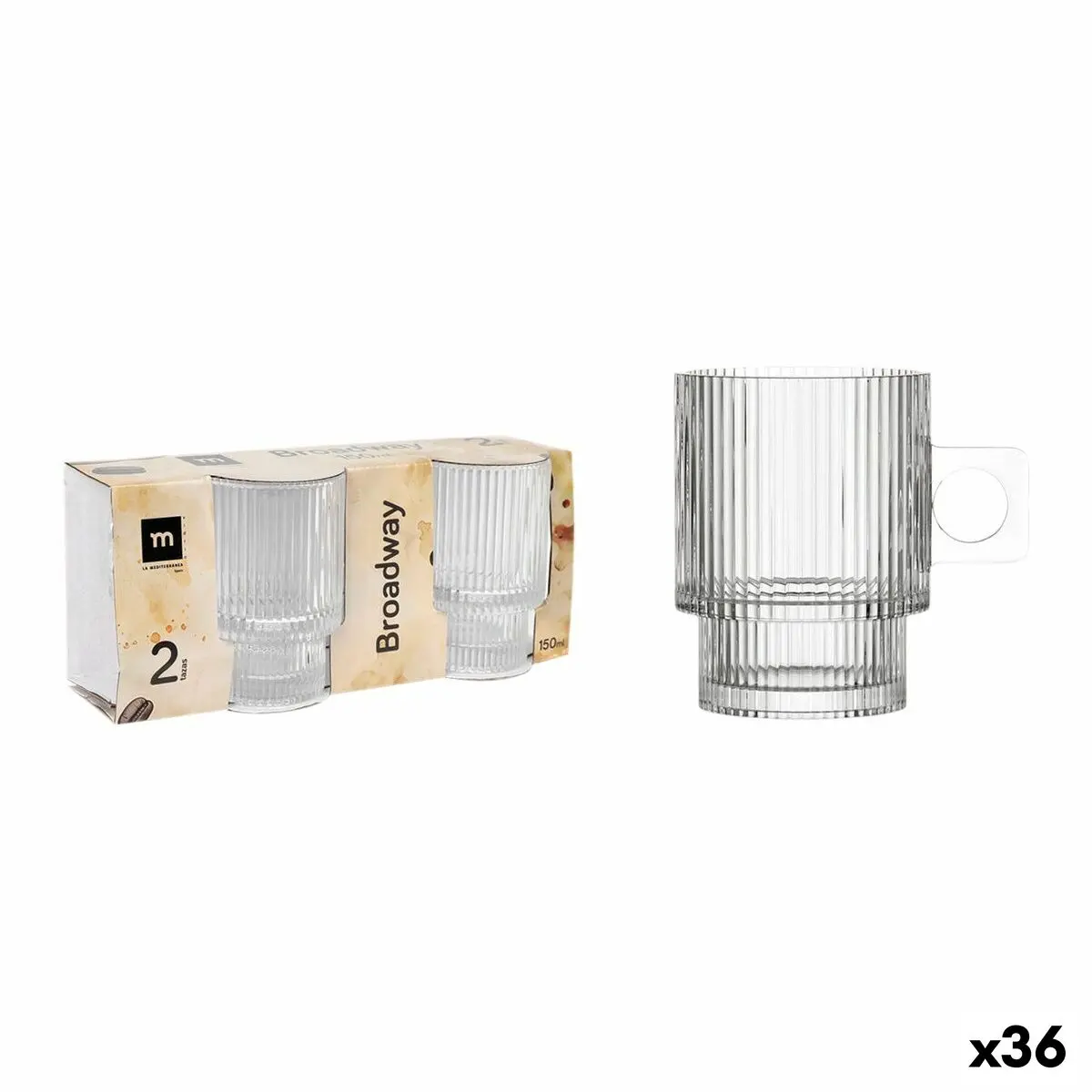 Piece Coffee Cup Set La Mediterránea Broadway 2 Pieces (36 Units) 1