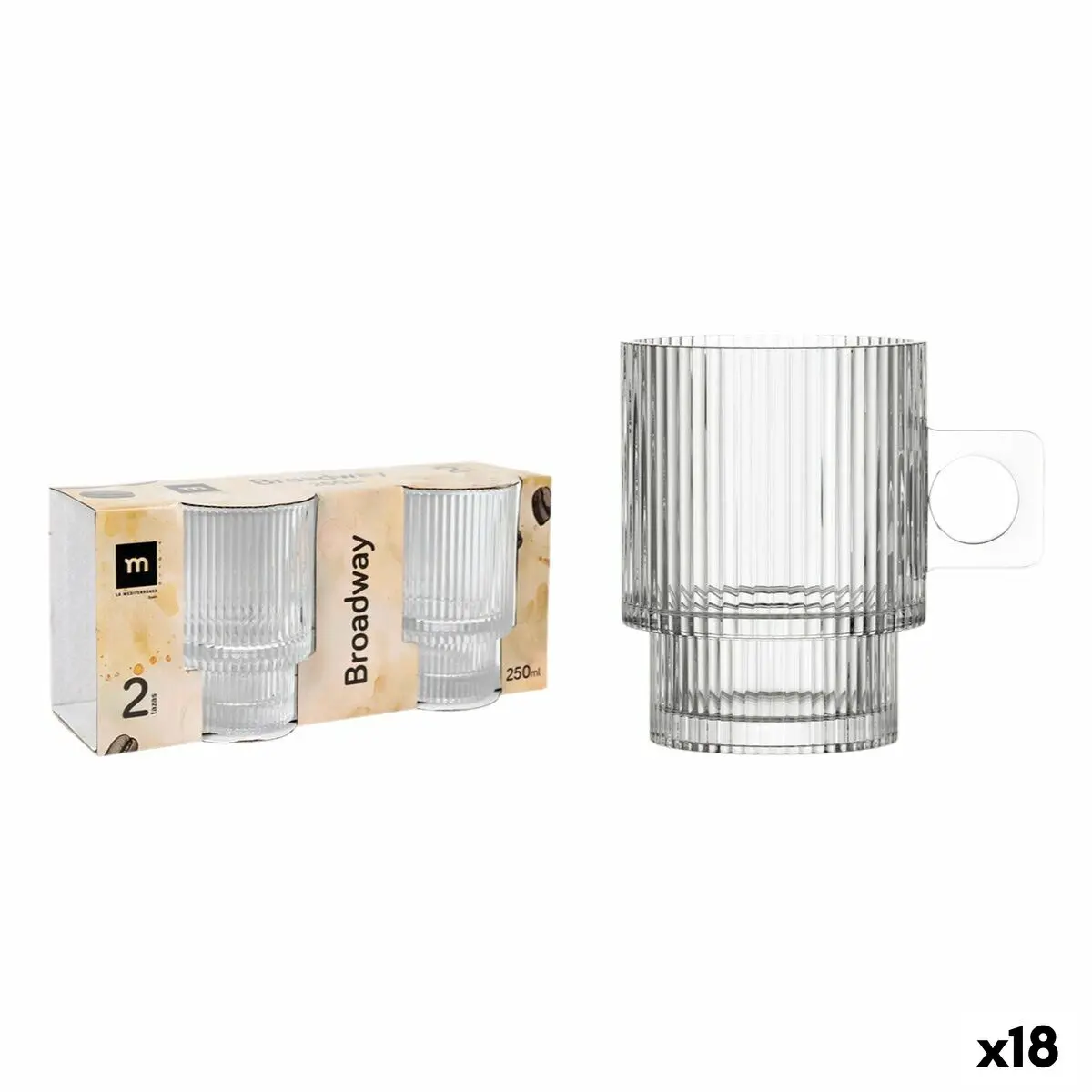Piece Coffee Cup Set La Mediterránea Broadway 2 Pieces (18 Units) 1