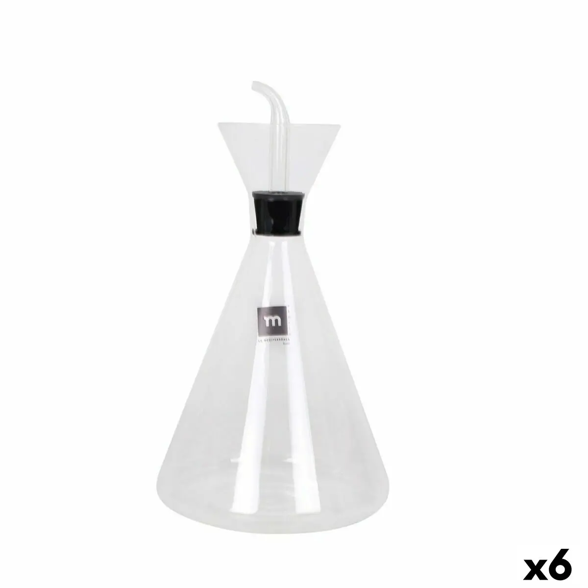 Cruet La Mediterránea Iraia Transparent Borosilicate Glass 1 L (6 Units) 1
