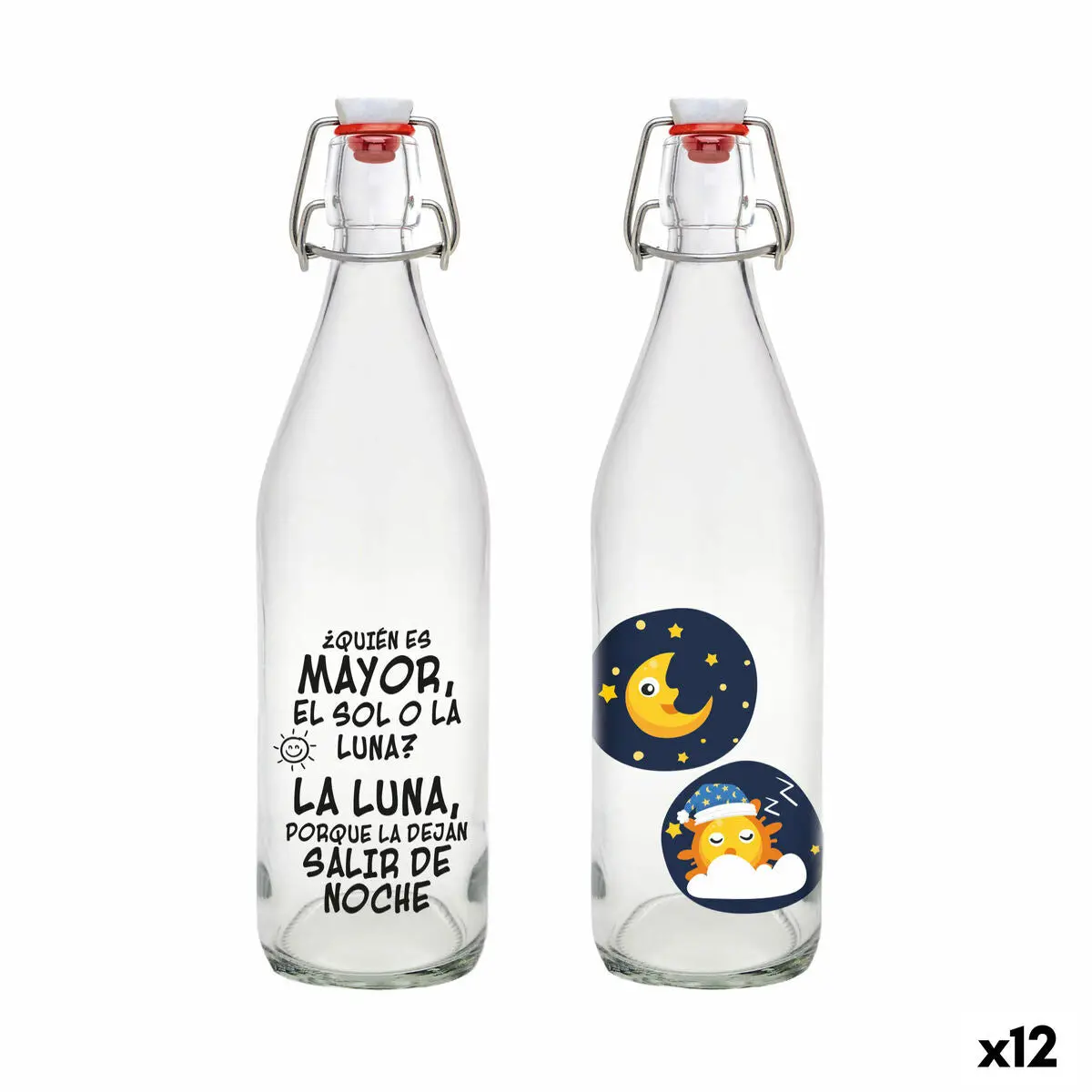 Glass Bottle La Mediterránea Glass 1 L (12 Units) 1