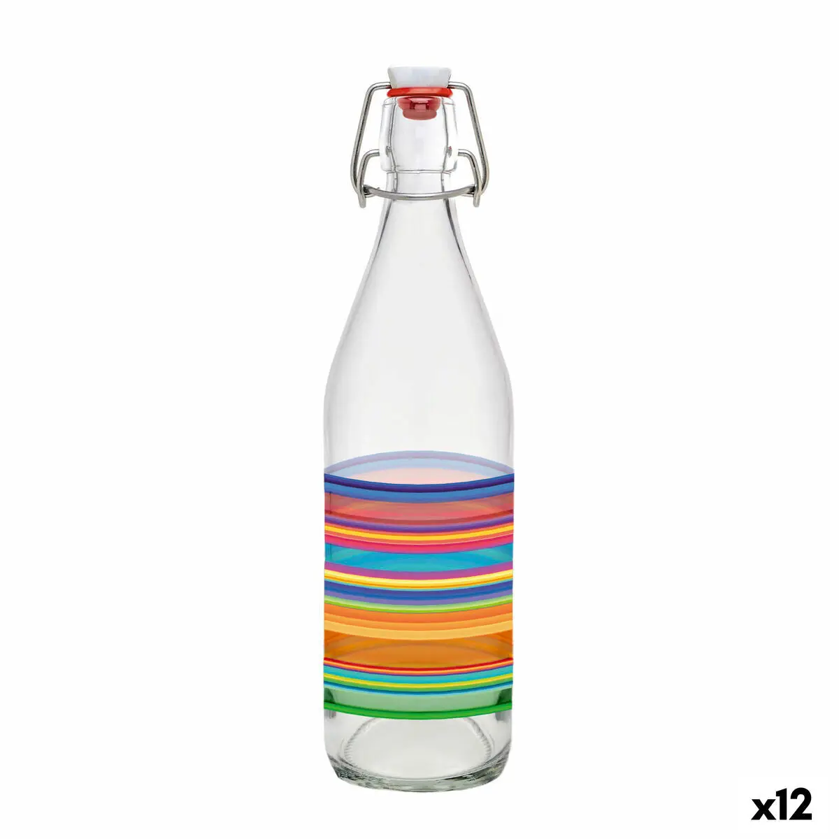 Glass Bottle La Mediterránea Glass 1 L (12 Units) 1